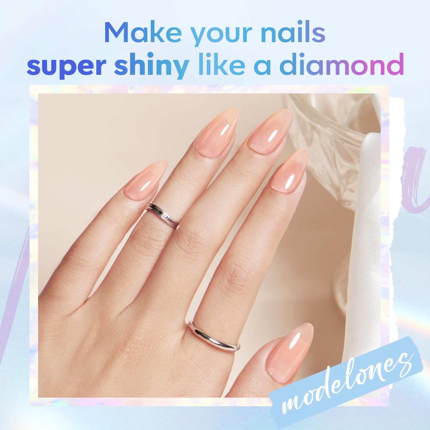 modelones Gel Nail Polish, 1 Pcs 15 ML White Gel Polish with Super Shiny Gel Base and Top Coat Set - Image 6