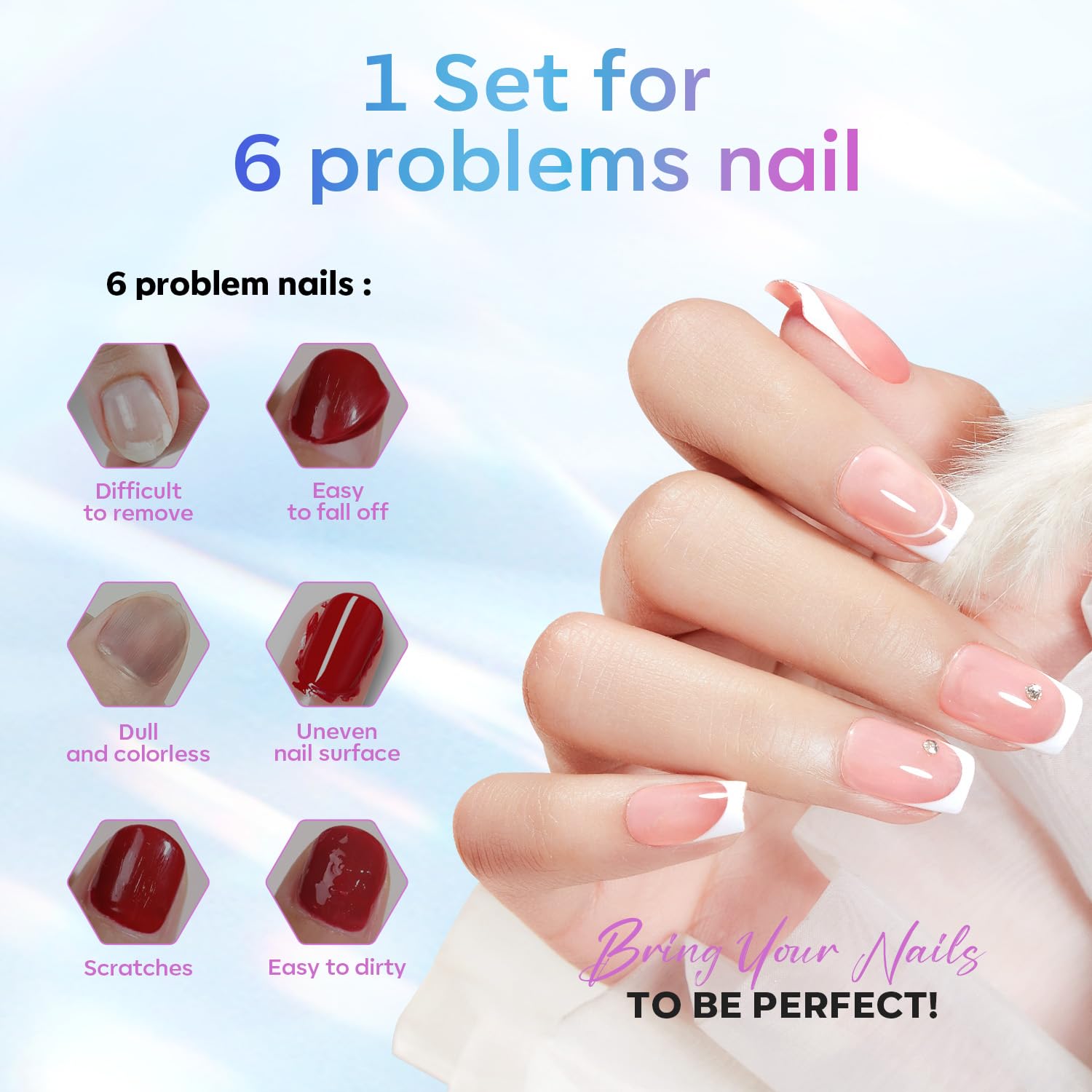 modelones Gel Nail Polish, 1 Pcs 15 ML White Gel Polish with Super Shiny Gel Base and Top Coat Set - Image 8