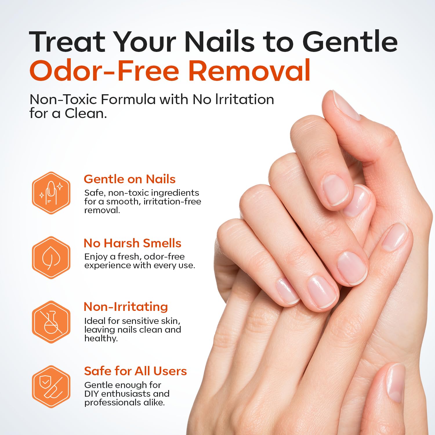 Modelones 50 ML Nail Glue Remover for Base Coat Press On Nails, Upgrade Clear Stick On Nails Remover for Acrylic Tips, Nail Polish Remover with Wood Stick - Image 7