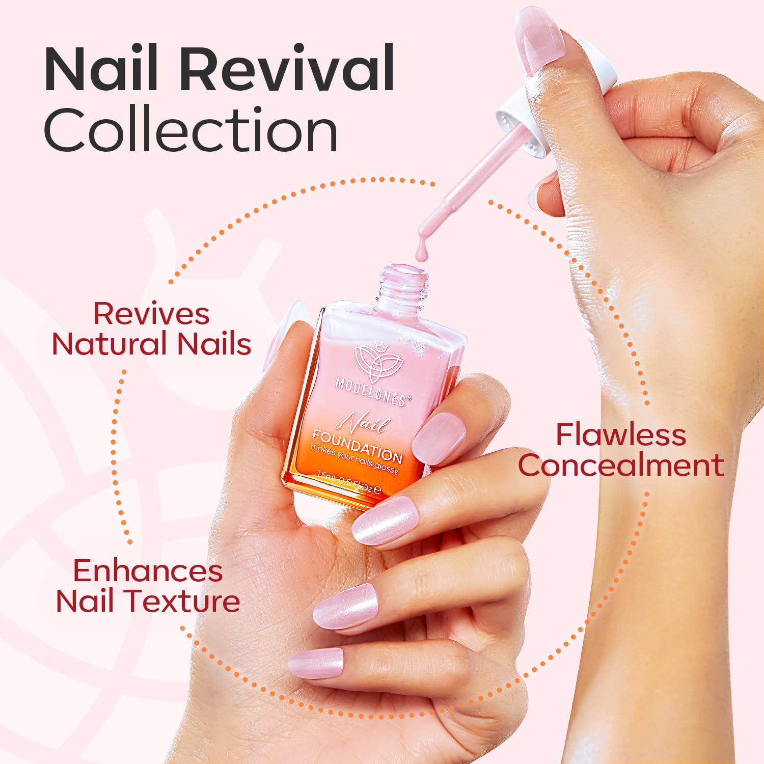 modelones 9Pcs Nail Repair Concealer with Nail Art Brush Set, Natural Nail Polish Foundation with Top Coat & Cuticle Oil - Image 9