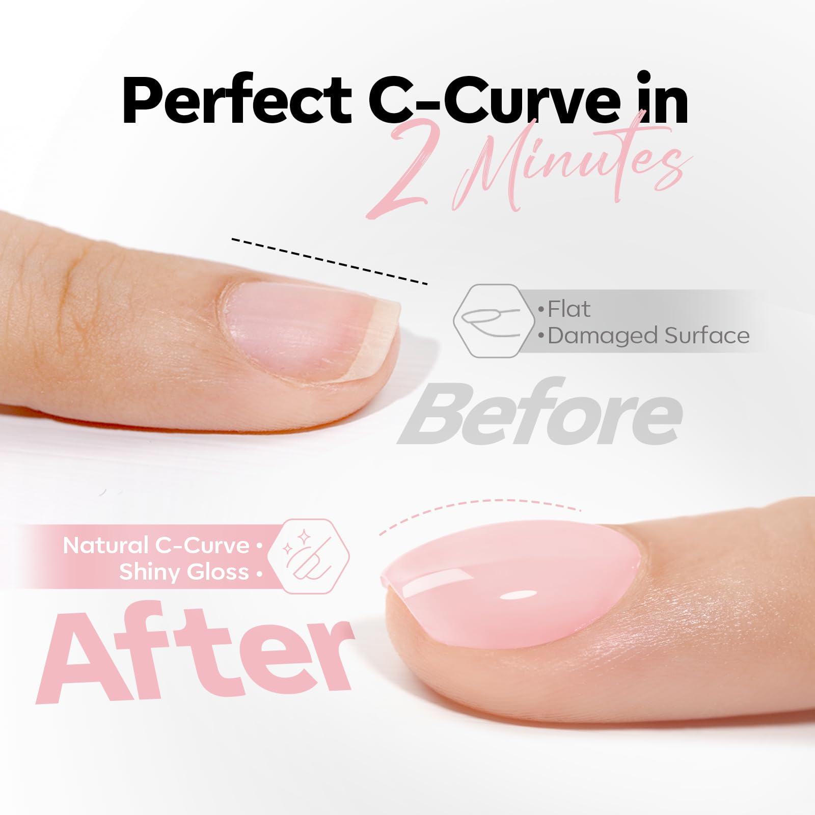 modelones Builder Nail Gel,No Top Coat Needed Builder for Nails Cover Nude, C-Curve Sculpting, Glossy Jelly Finish Nude Pink, No-Wipe, 9-in-One LED Lamp Cured Color Gel Polish for Quick Diy Salon - Image 5