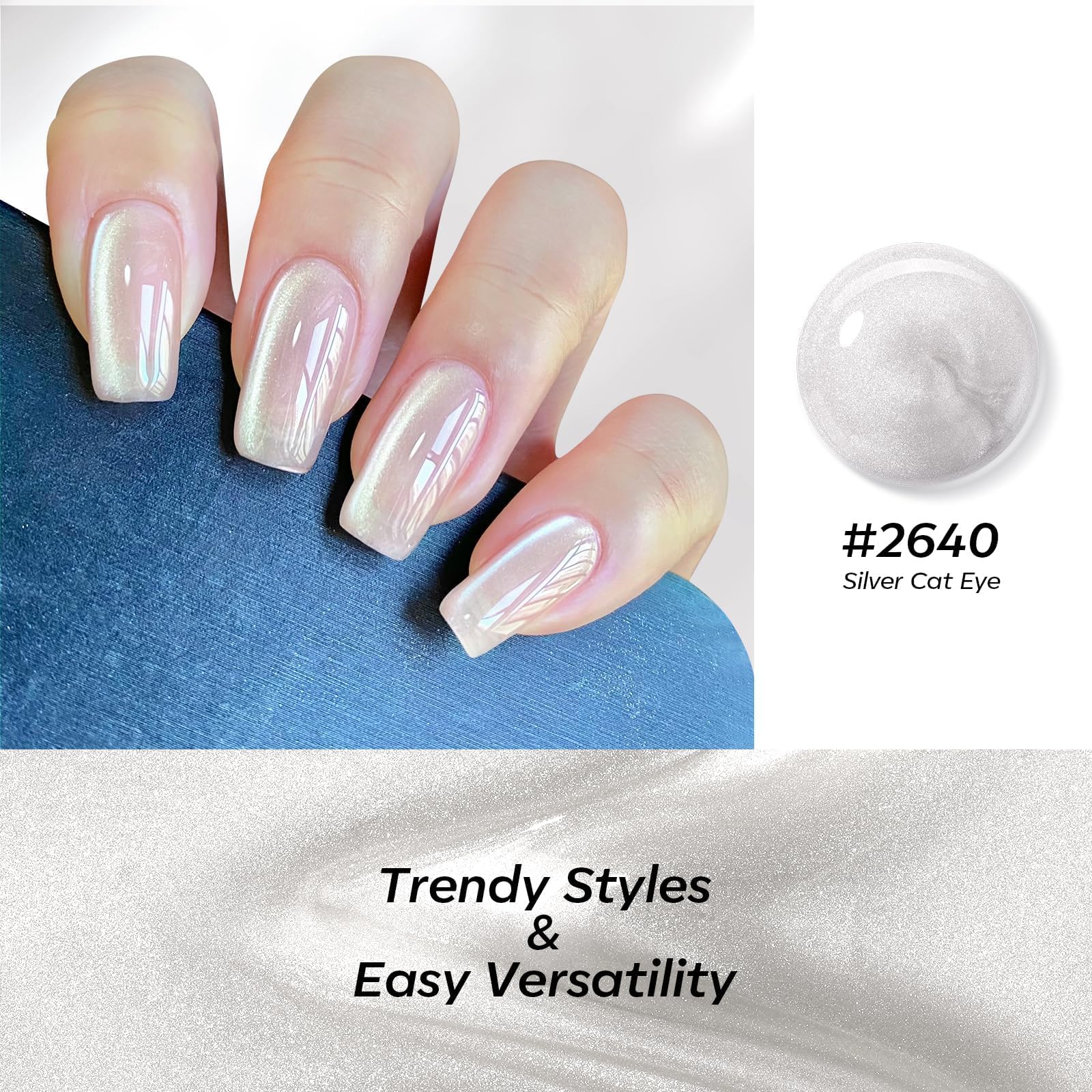 modelones Magnetic Cat Eye Gel Nail Polish with Nail Kit Short Almond Gel Nail Tips - Image 3