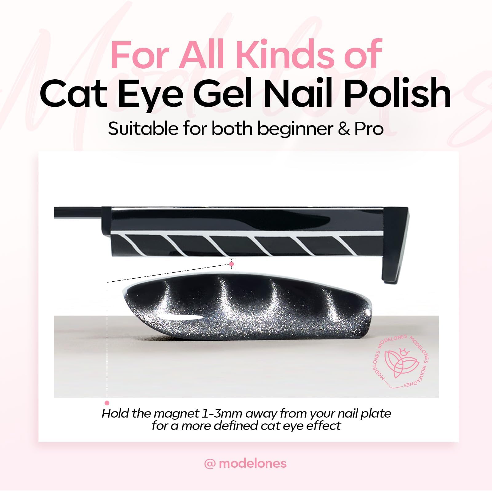 modelones Cat Eye Magnet, 8-in-1 Cat Eye Magnet Tool for Gel Nails with 6 Colors Cat Eye Gel Nail Polish - Image 8