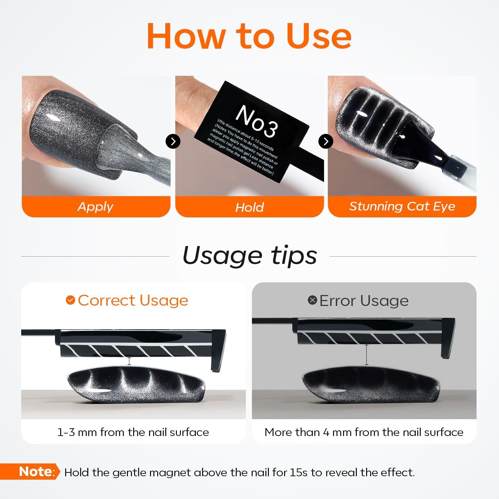 modelones Cat Eye Magnetic with 6 Colors Glitter Red Green Purple Blue Cat Eye Gel Nail Polish - Image 8