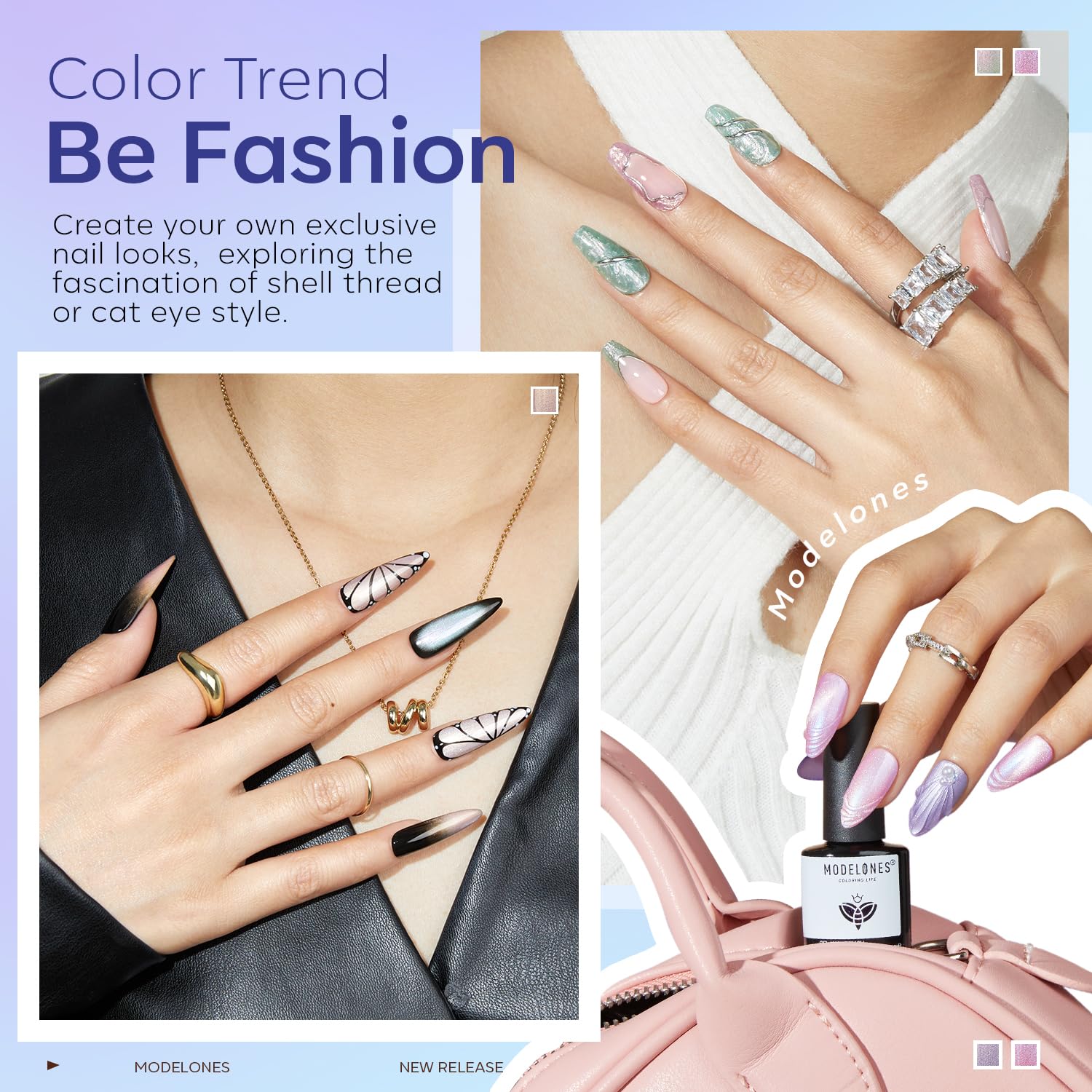 modelones Cat Eye Magnet, 8-in-1 Cat Eye Magnet Tool for Gel Nails with 6 Colors Cat Eye Gel Nail Polish - Image 4