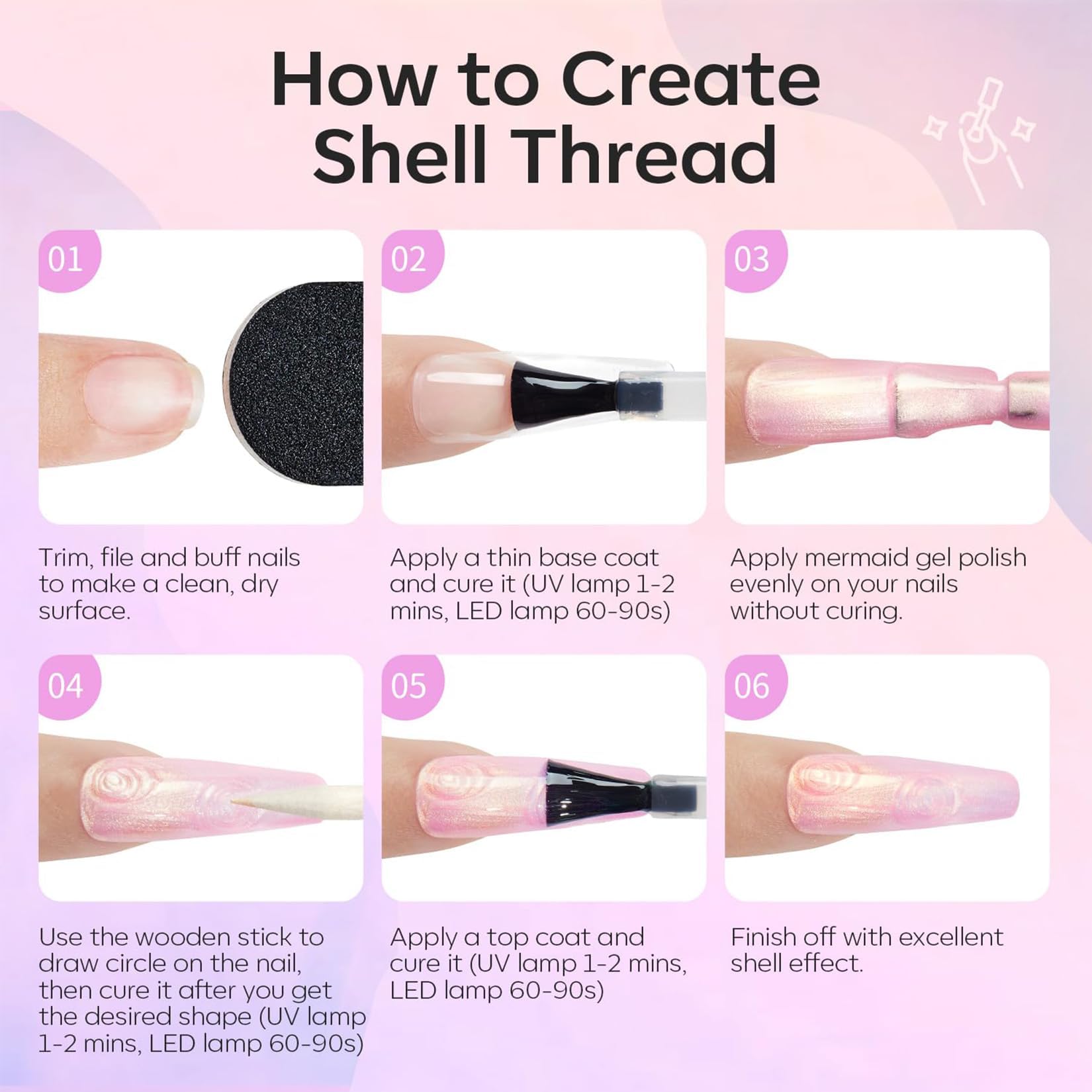 modelones Chameleon Gel Nail Polish Set 6 Colors Pearl Gel Nail Polish 6 Colors - Image 9