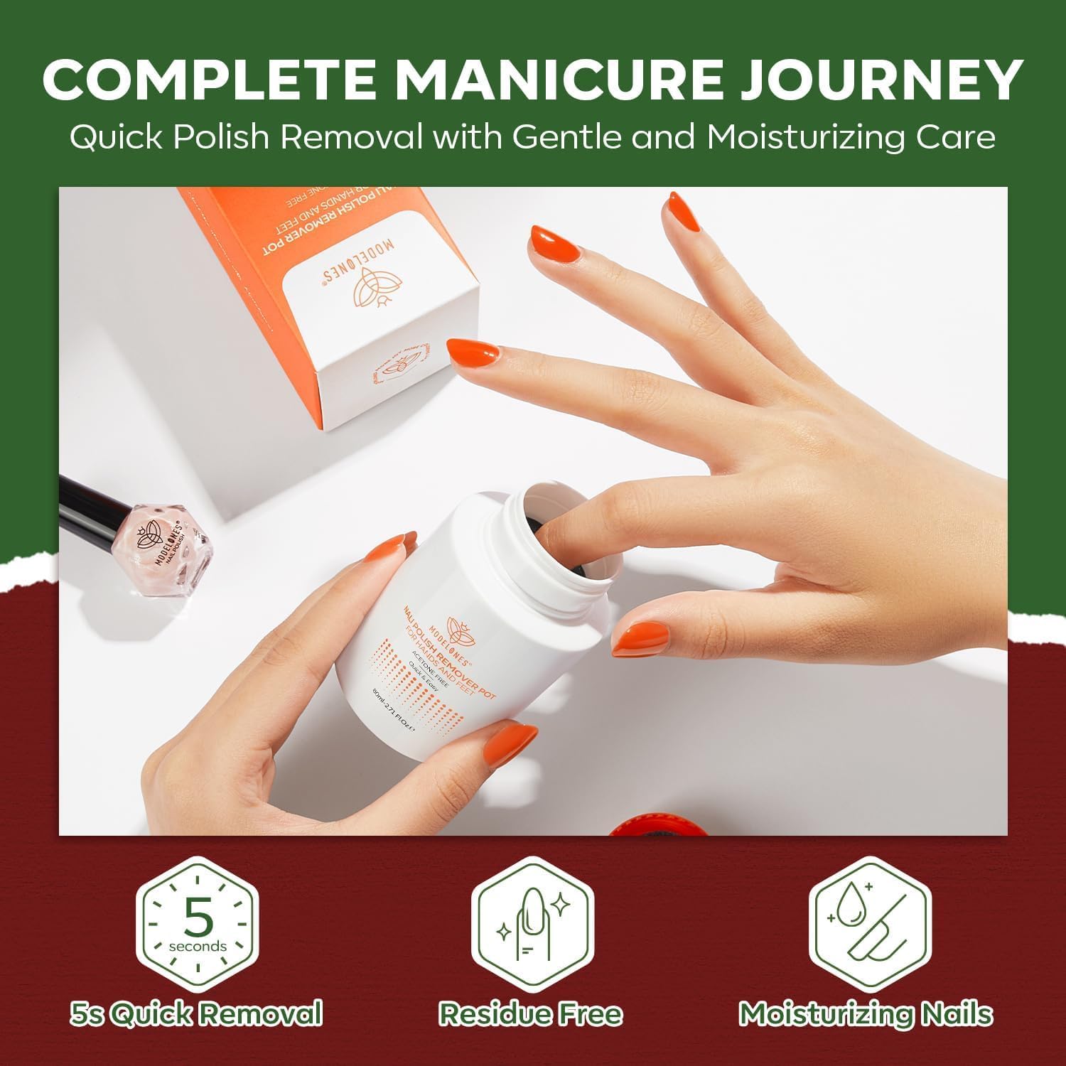 modelones Christmas Nail Polish Set 6 Colors, Red Green Pink Orange Glitter Quick Dry Mini Nail Lacquer Kit DIY Nail Art Manicure Gift for Women Girls ﻿ - Image 7