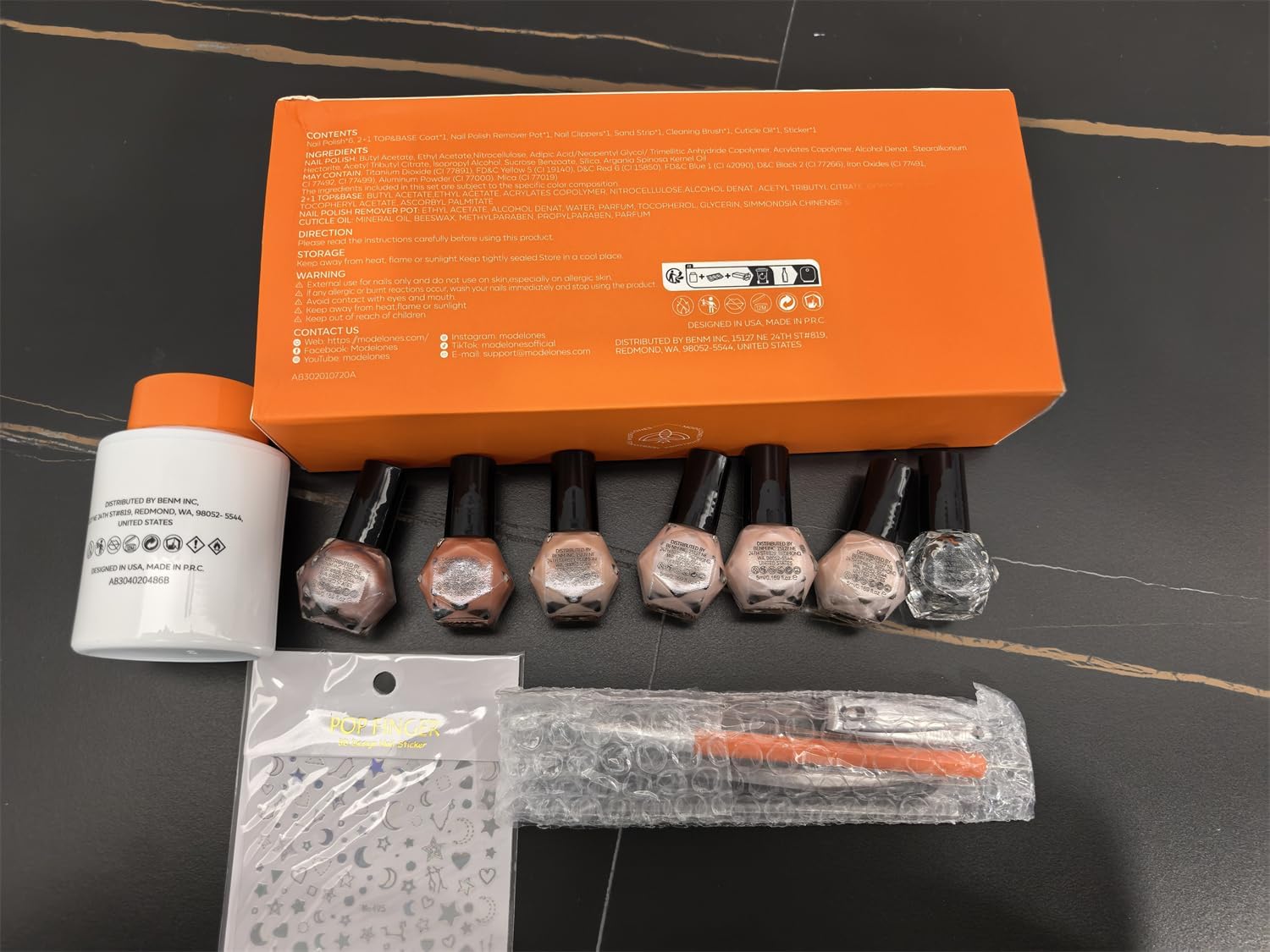 modelones Christmas Nail Polish Set 6 Colors, Red Green Pink Orange Glitter Quick Dry Mini Nail Lacquer Kit DIY Nail Art Manicure Gift for Women Girls ﻿ - Image 8