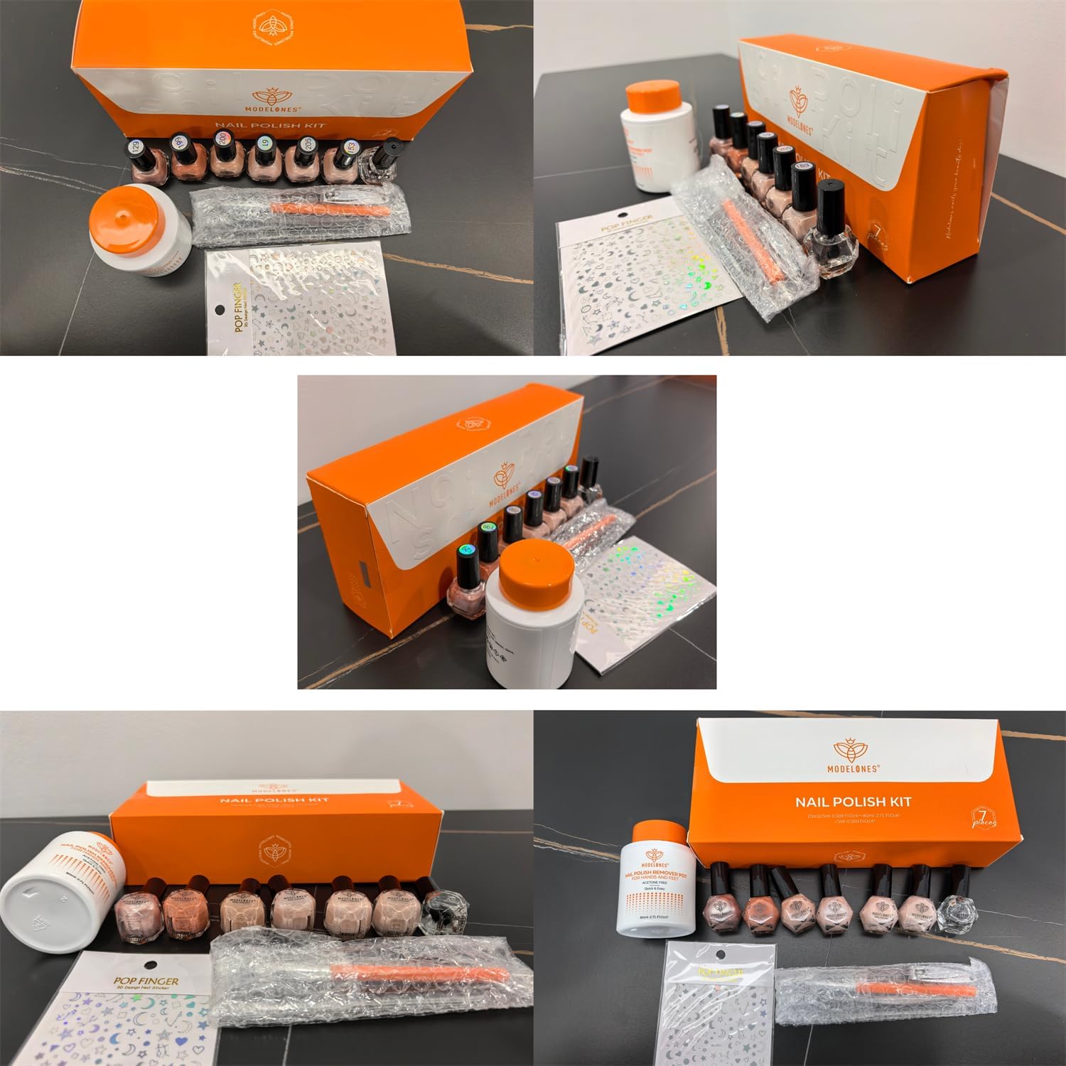 modelones Christmas Nail Polish Set 6 Colors, Red Green Pink Orange Glitter Quick Dry Mini Nail Lacquer Kit DIY Nail Art Manicure Gift for Women Girls ﻿ - Image 9