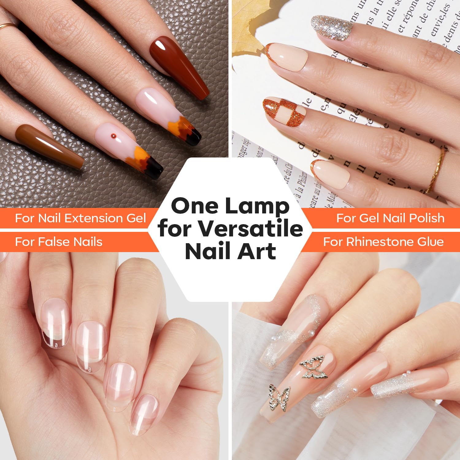 modelones Cordless UV Nail Lamp, Mini LED UV Light for Gel Polish Fake Nails Fast Curing Portable Gooseneck Lamp Nail Dryer Home DIY Manicure Kit 32W & 2000mAh 4 Timers - Image 5