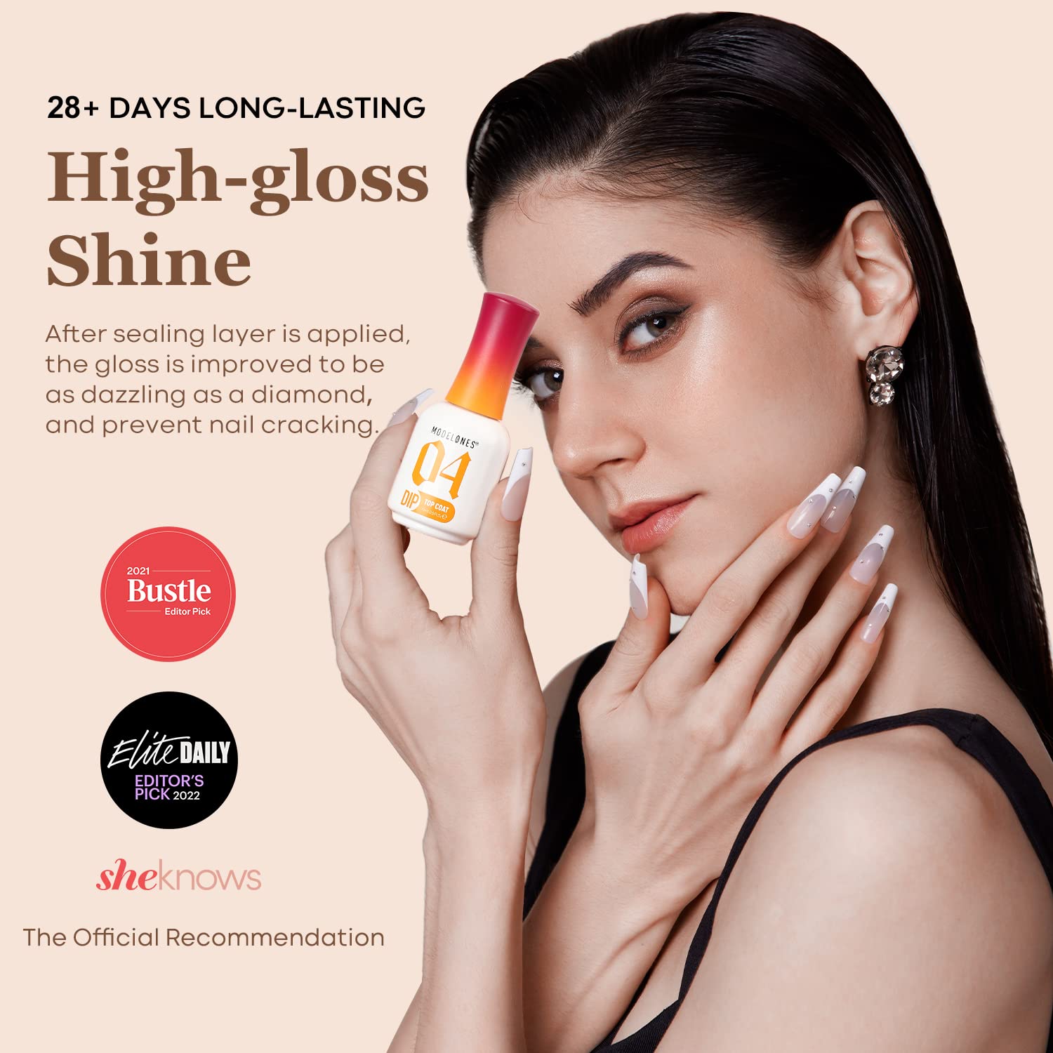 Modelones Dip Powder Liquid Set 4+4 Pcs, Dip Powder System Set with Base Coat/Top Coat/Activator/Brush Saver/Manicure Tools for Nail Kit Art DIY Salon - 15ml/0.5oz - Image 3