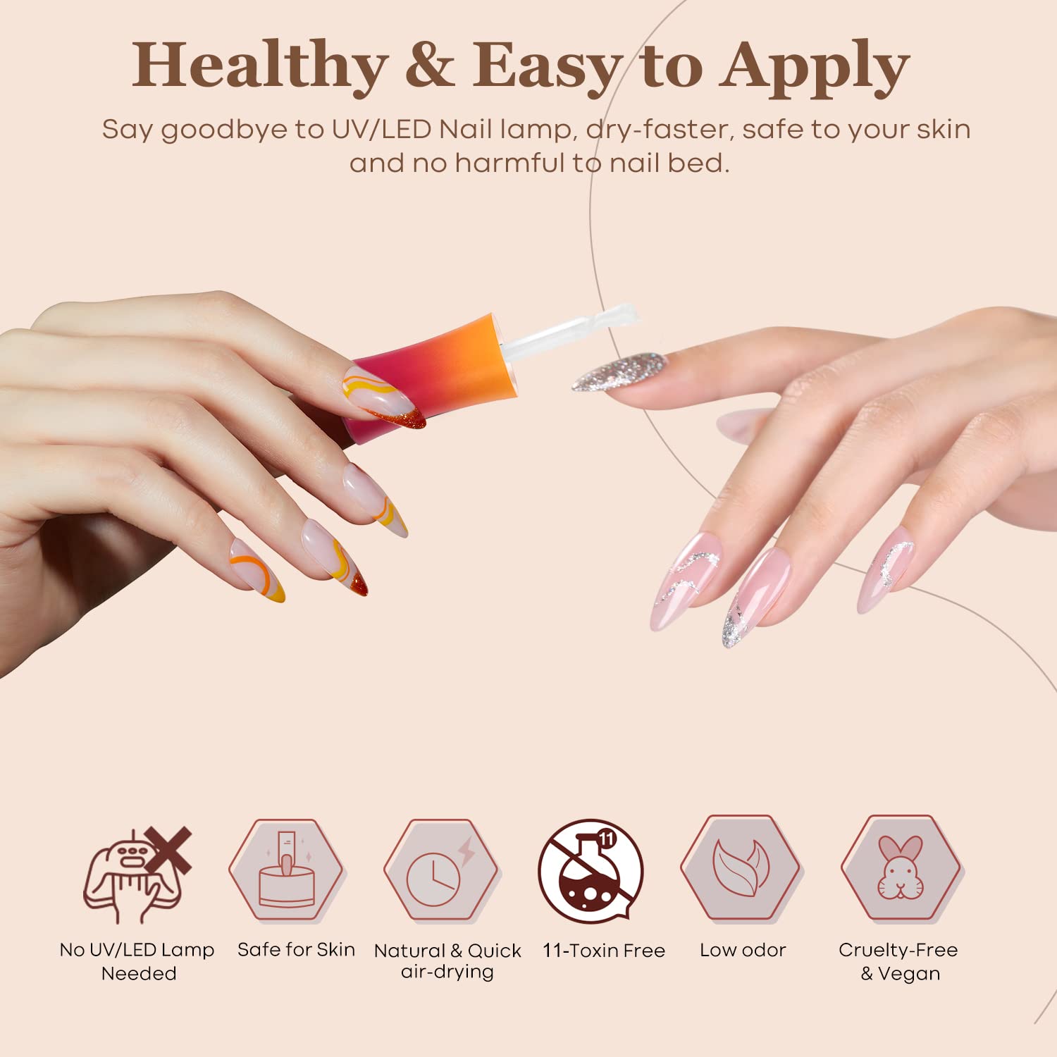 Modelones Dip Powder Liquid Set 4+4 Pcs, Dip Powder System Set with Base Coat/Top Coat/Activator/Brush Saver/Manicure Tools for Nail Kit Art DIY Salon - 15ml/0.5oz - Image 6