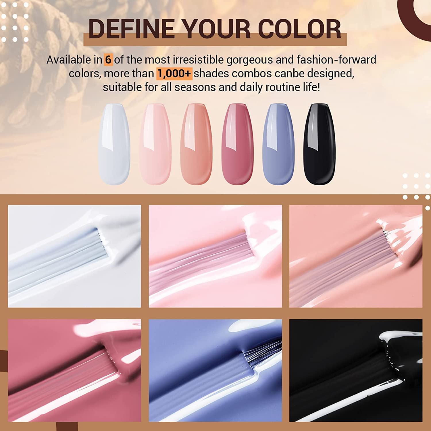 MODELONES Dip Powder Nail Kit Starter-12 Nude Colors French Style Dipping Powder with Base Top Coat 2 in 1 Set, Essential Manicure Nail Art System No Lamp Needed - Image 3