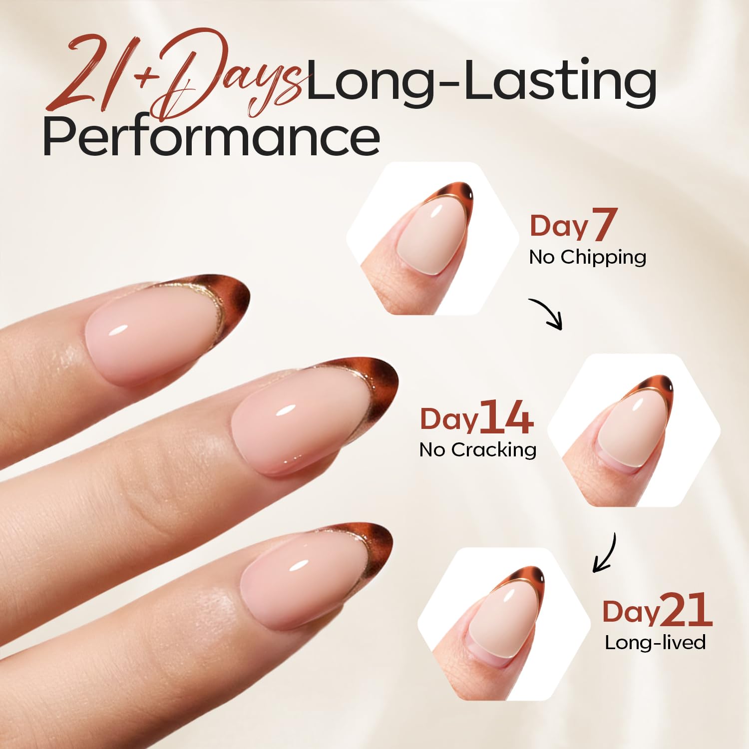 Modelones French Tip Press on Nails Almond, Short Almond Fake Nails, Semi-Transparent Soft Nail Kit with Nail Glue Adhesive Tabs Nail File, Salon Quality Nails Press Ons 30Pcs 15 Sizes, French Leopard - Image 5