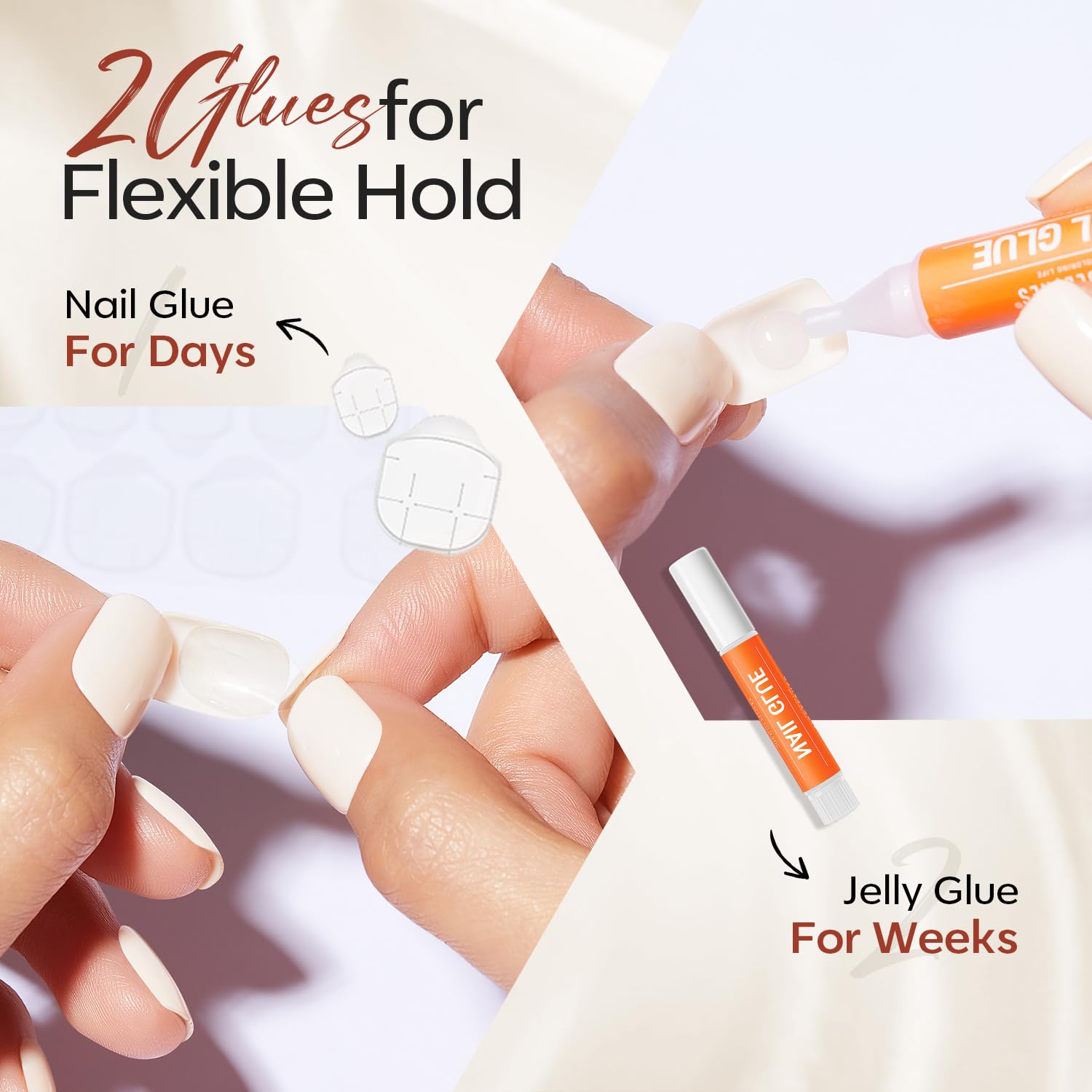 Modelones French Tip Press on Nails Almond, Short Almond Fake Nails, Semi-Transparent Soft Nail Kit with Nail Glue Adhesive Tabs Nail File, Salon Quality Nails Press Ons 30Pcs 15 Sizes, French Leopard - Image 7