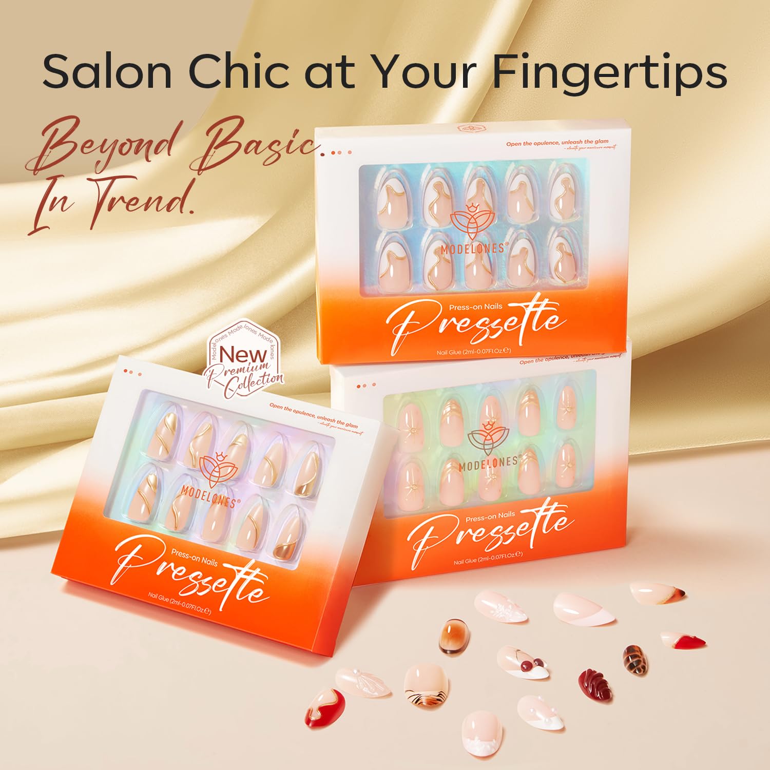 Modelones French Tip Press on Nails Almond, Short Almond Fake Nails, Semi-Transparent Soft Nail Kit with Nail Glue Adhesive Tabs Nail File, Salon Quality Nails Press Ons 30Pcs 15 Sizes, French Leopard - Image 9