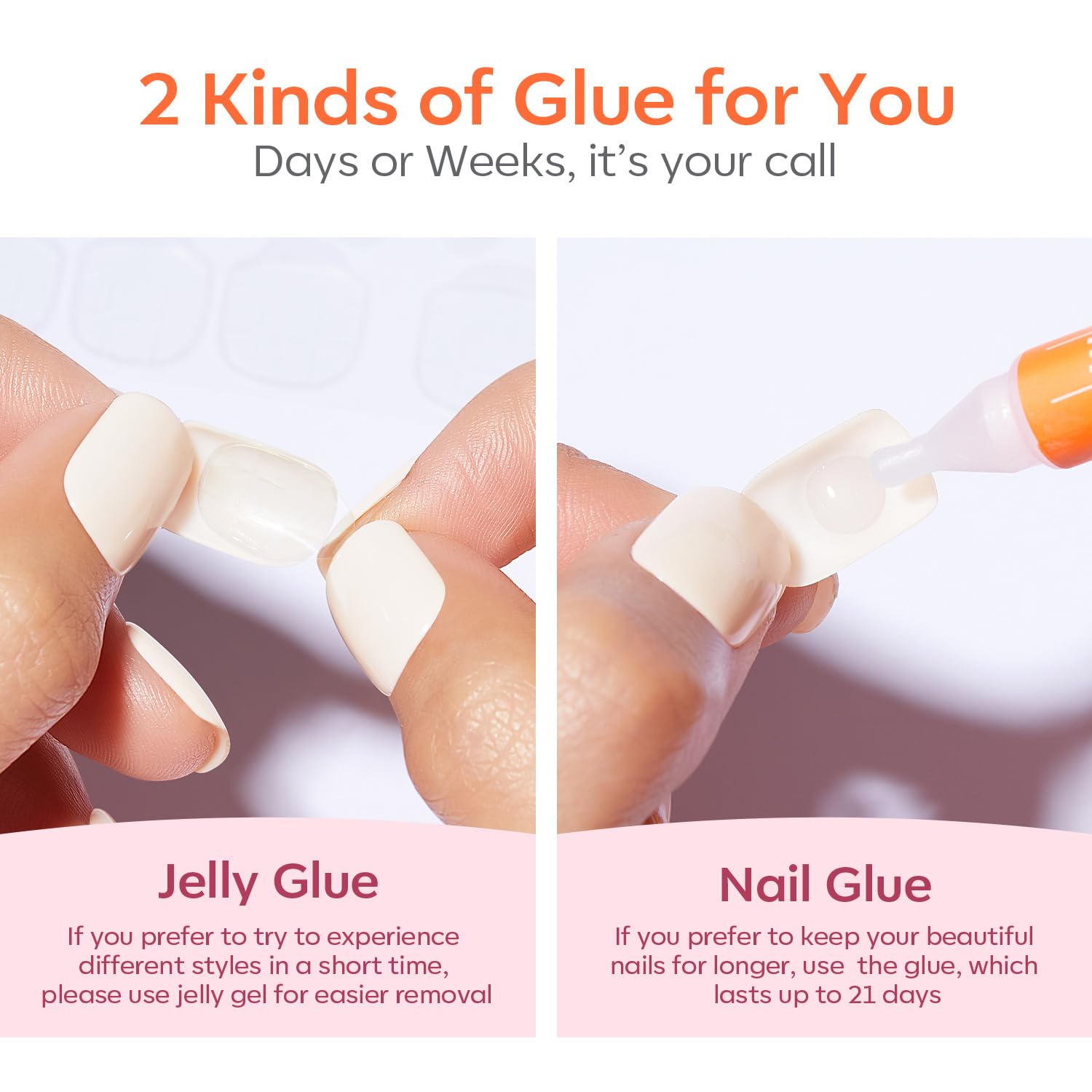 Modelones White Press on Nails, Short Square Fake Nails, Reusable Nail Kit with Nail Glue Adhesive Tabs Mini Nail File, Summer Nails Press Ons 32Pcs 16 Sizes, Women Girl Gift - Image 7