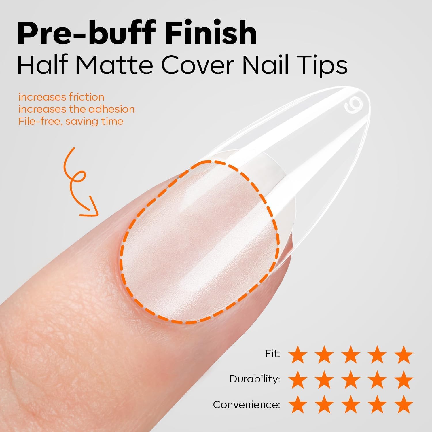 modelones Gel Nail Kit Almond, Upgrade 15Sizes Fake Nails, 9-in-One Glue Dehydrator & Mini U V Light Clipper, 510Pcs Medium Almond Press on Tips for Extension DIY Salon Home Gift (Pack of 2) - Image 8