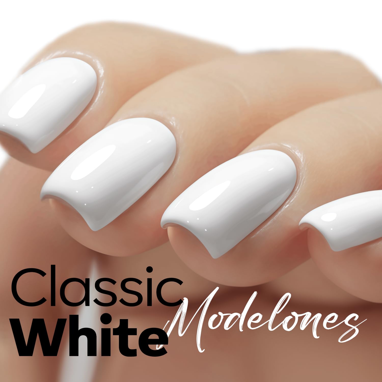 modelones Gel Nail Polish, 1 Pcs 15 ML White Gel Polish with Super Shiny Gel Base and Top Coat Set - Image 4