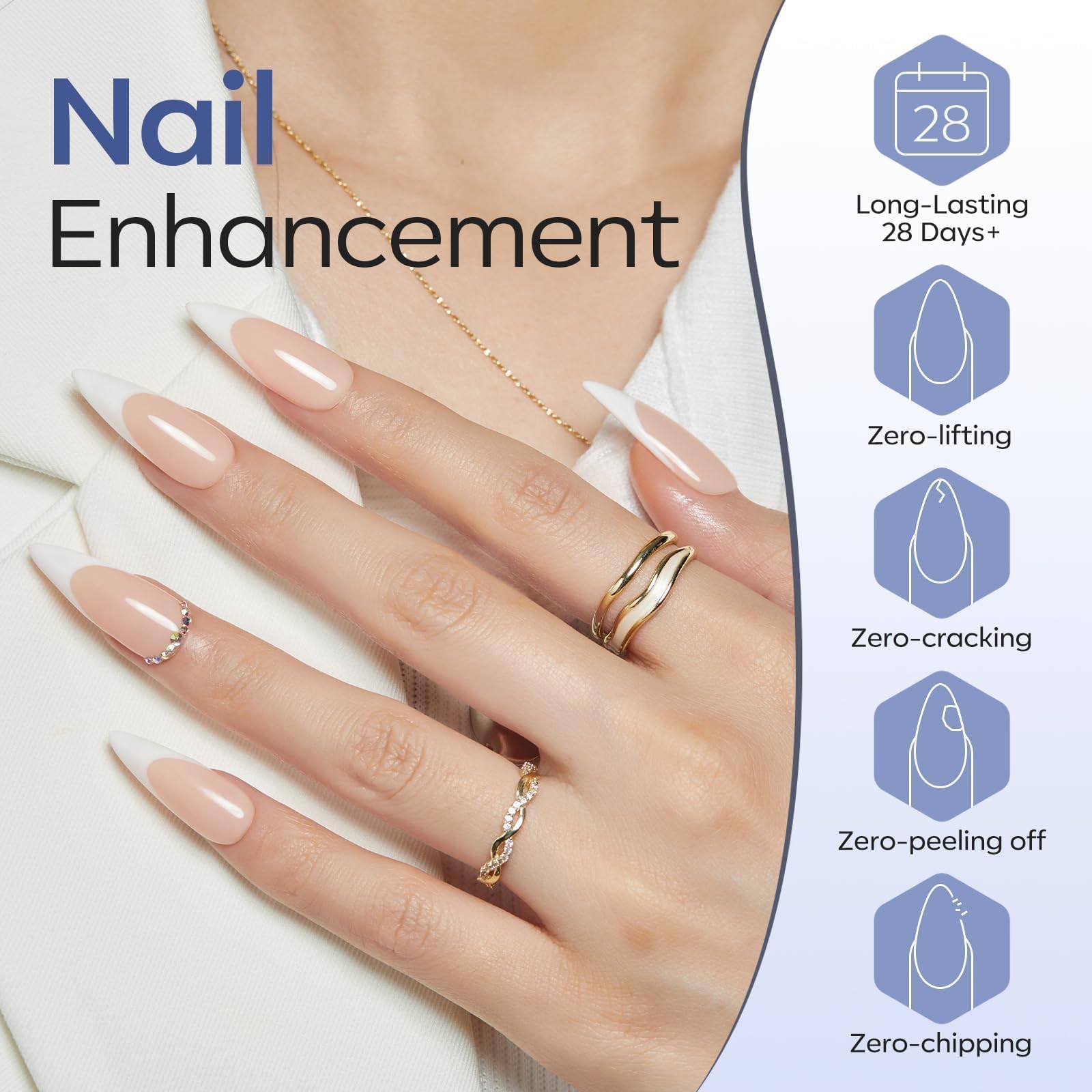 modelones Gel Top Coat, 2Pcs Clear Glossy Finish No Wipe Top Coat Winter Gel Nail Polish, Acrylic Nails Soak Off Nail Lamp Nail Art Home and Professional Manicure 10ML (Pack of 2) - Image 3