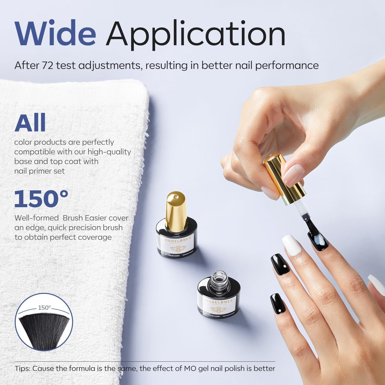 modelones Gel Top Coat, 2Pcs Clear Glossy Finish No Wipe Top Coat Winter Gel Nail Polish, Acrylic Nails Soak Off Nail Lamp Nail Art Home and Professional Manicure 10ML (Pack of 2) - Image 7