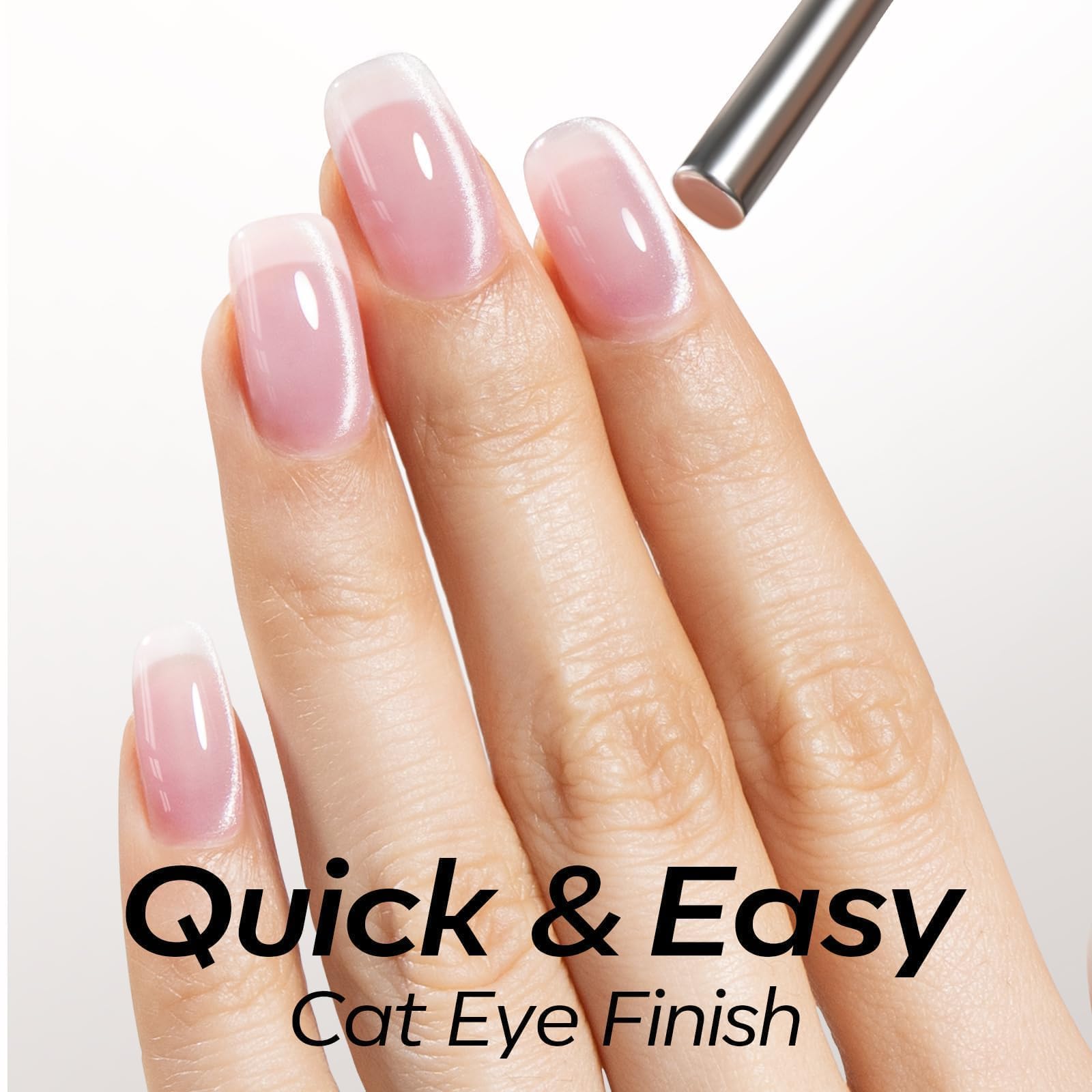 modelones Magnetic Cat Eye Gel Nail Polish with Nail Kit Short Almond Gel Nail Tips - Image 5