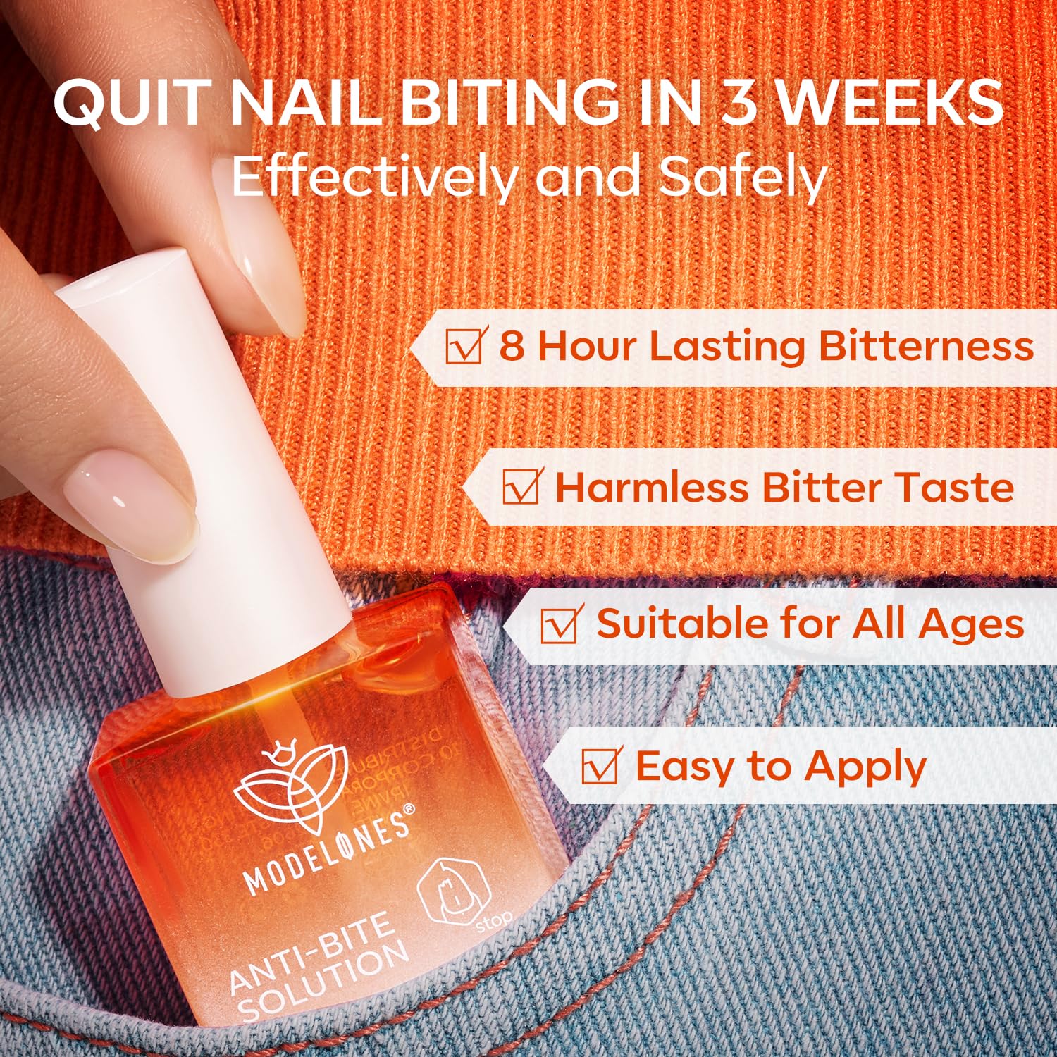 modelones Nail Biting Treatment for Kids Upgraded Thumb Sucking Deterrent Quick Dry Nail Biting Prevention Bitter No Bite Nail Polish Stop Biting Nails Repair for Damaged Nails 0.34 fl oz - Image 7