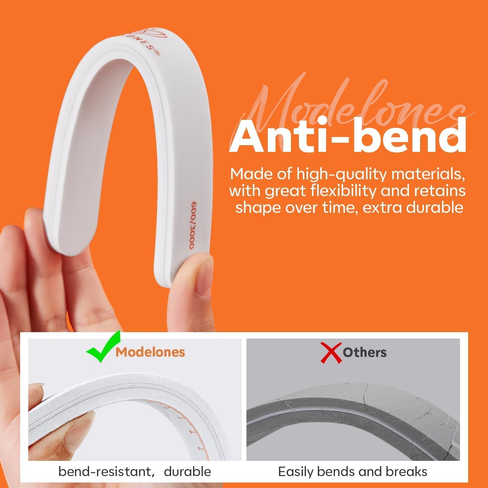 Modelones Nail Files and Nail Buffers Blocks 4 PCS, Double Side Trimed & Shaped Emery Board 100/150/180 Grits 600/3000 Nail Shine Polishing Stick, Reusable Washable Anti-bend Anti-drop Particles White - Image 7