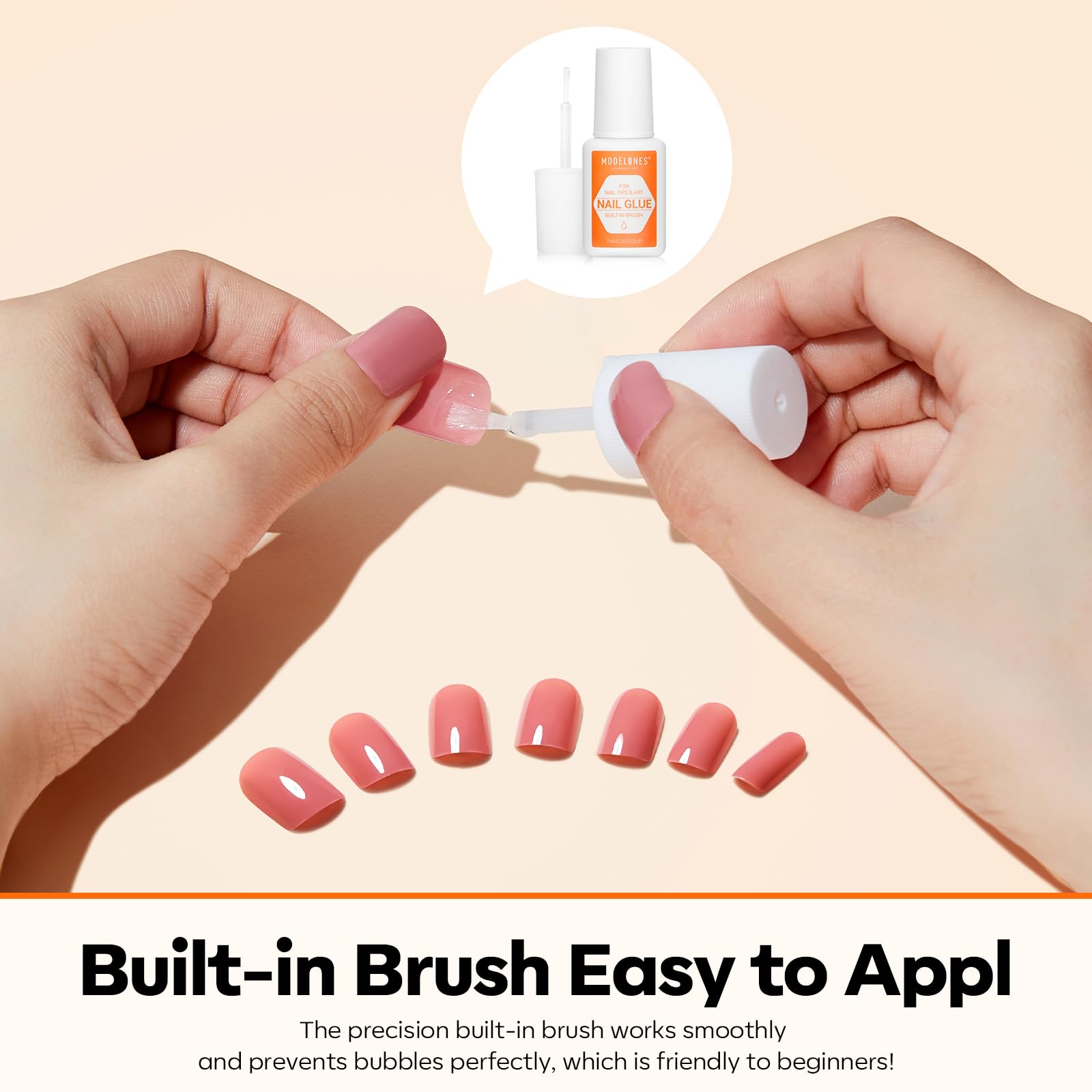 Modelones Nail Glue for Press Ons Nails Strong 2pcs 14ml Nails Tips Brush On Long Lasting Adhesive NO Cure - Image 6