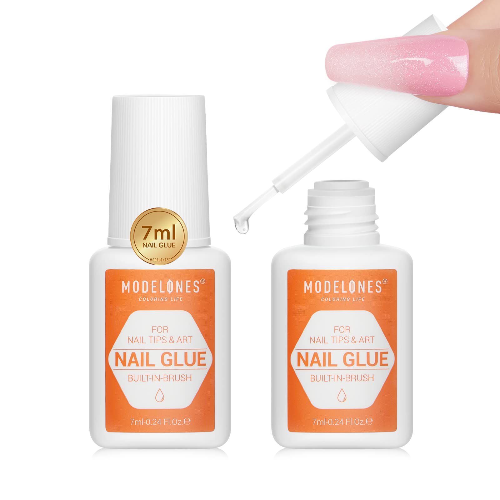 Modelones Nail Glue for Press Ons Nails Strong 2pcs 14ml Nails Tips Brush On Long Lasting Adhesive NO Cure - Image 7
