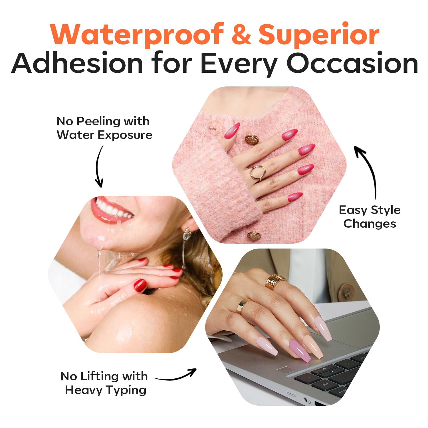 modelones Nail Glue Sticky Tabs for Press On Nails, Adhesive Tabs Jelly Nail Glue Waterproof Breathable for Kids 300pcs 10 Sheets - Image 4