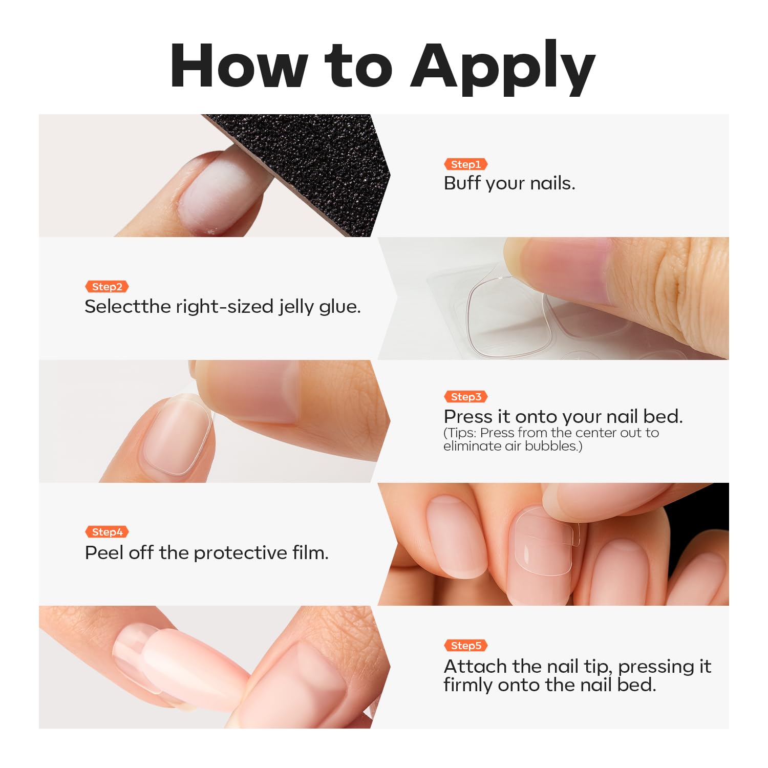 modelones Nail Glue Sticky Tabs for Press On Nails, Adhesive Tabs Jelly Nail Glue Waterproof Breathable for Kids 300pcs 10 Sheets - Image 7