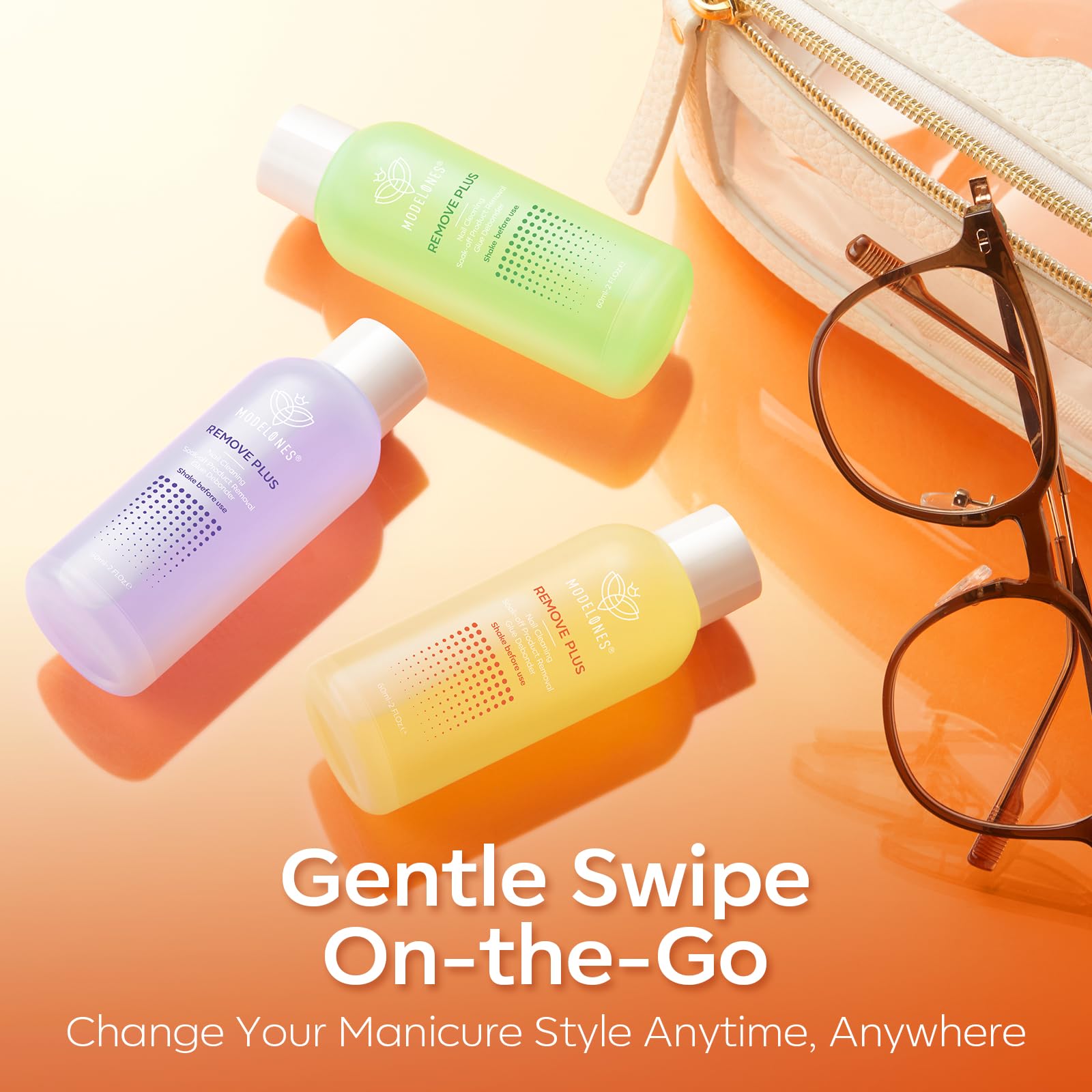 Modelones Nail Polish Remover, Gel Polish Remover Set with Jojoba Oil Fast Gentle Removal for Nail Glue Acrylic Dip Powder Press On Nails, Travel Home Salon Gift for Women 2 Fl Oz, Pack of 3 - Image 6