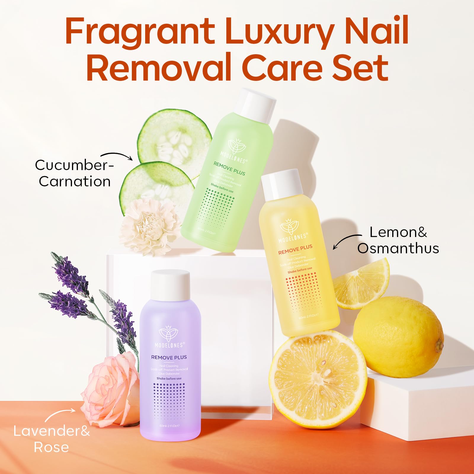 Modelones Nail Polish Remover, Gel Polish Remover Set with Jojoba Oil Fast Gentle Removal for Nail Glue Acrylic Dip Powder Press On Nails, Travel Home Salon Gift for Women 2 Fl Oz, Pack of 3 - Image 7