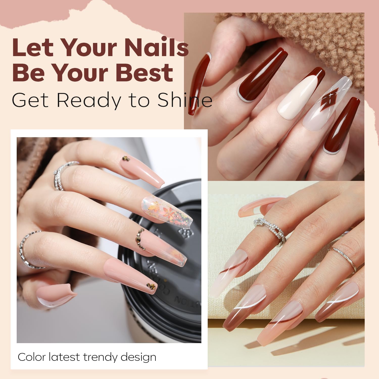 modelones Nail Polish Set, 6 Colors Nude Brown Pink Skin Tones Milky White Mini Nail Polish Fall Winter Neutral Brown Quick Dry Fingernail Polish Manicure DIY Salon Home Gifts for Women Girl - Image 4