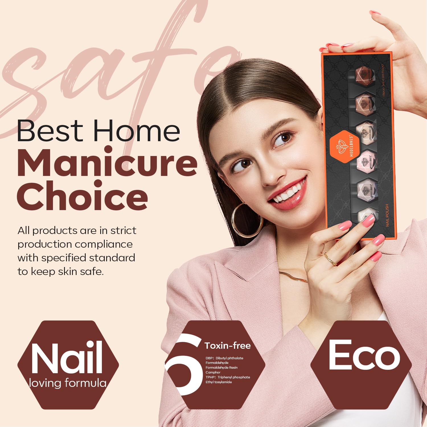 modelones Nail Polish Set, 6 Colors Nude Brown Pink Skin Tones Milky White Mini Nail Polish Fall Winter Neutral Brown Quick Dry Fingernail Polish Manicure DIY Salon Home Gifts for Women Girl - Image 8