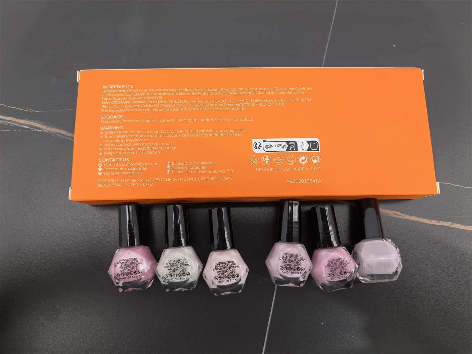 modelones Nail Polish Set 6 Colors, Pearl Pink Grey Beige Mini Quick Dry Nail Lacquer Kit, Bubble Bath Shimmer Pearlescent DIY Home Salon Nail Art Manicure Gift for Women Girls - Image 9