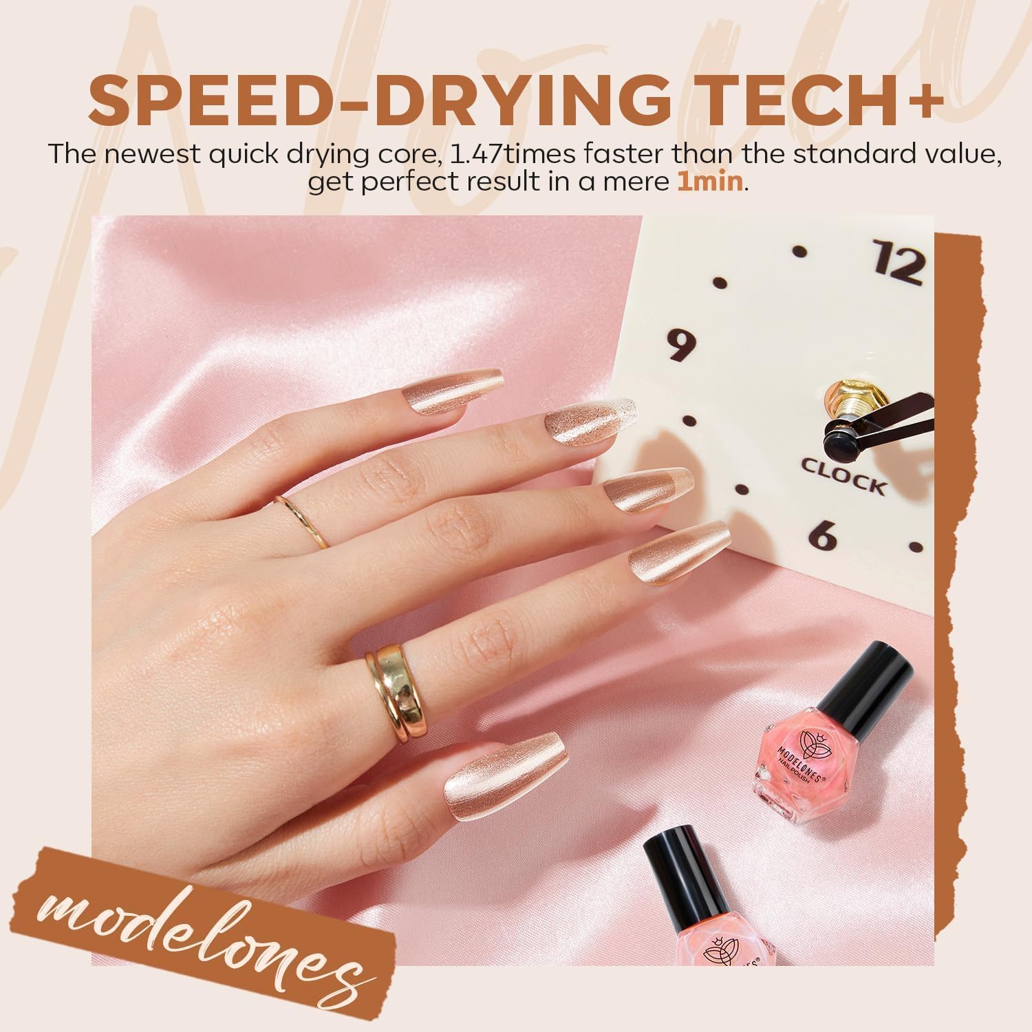 modelones Nail Polish Set, 6 Colors Pearl White Pink Nude Mini Nail Polish Set,Wedding Shimmer Champagne Nail Quick Dry Art DIY Home Salon Nail Art Manicure Gift for Women Girls - Image 5