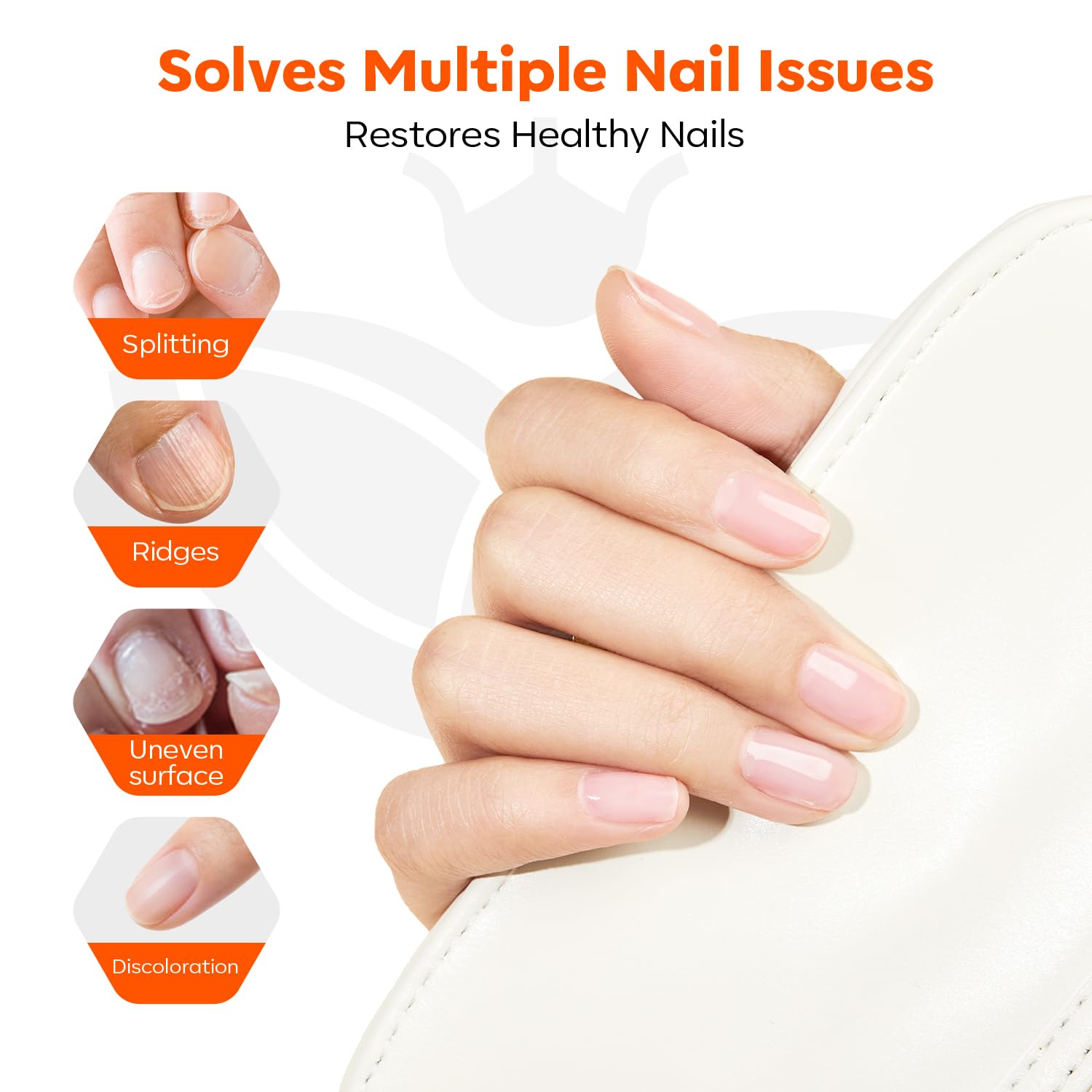 modelones Nail Strengthener and Growth Scented Clear Nail Polish Nail Repair for Damaged Nails Hardener Extra Strong and Growth for Women Nail Care Natural Concealer Foundation 15 Ml 0.5 Fl Oz - Image 4