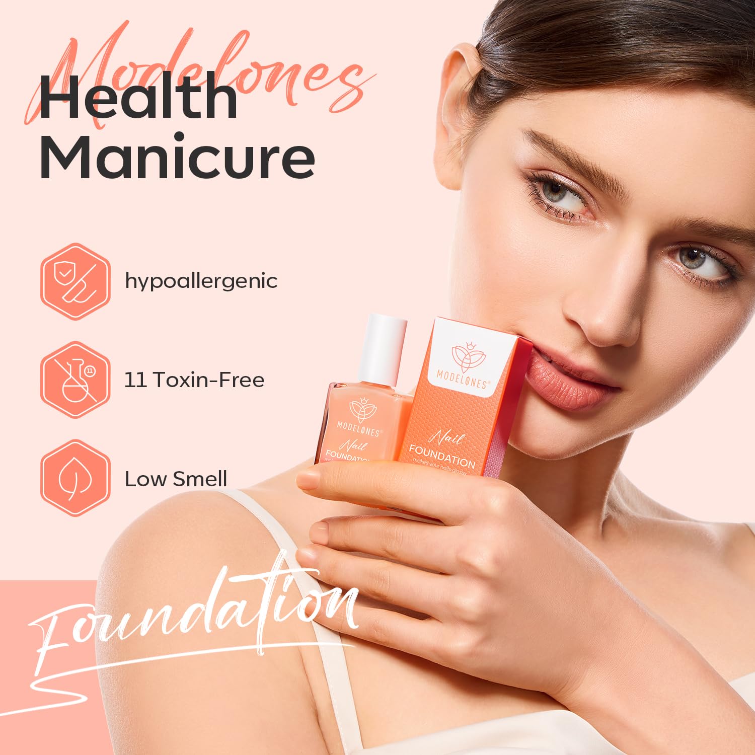 modelones Nail Strengthener Nude Nail Repair for Damaged Nails Strengthening Polish 15ml Nail Growth and Strengthener Natural Concealer Foundation Nail Care Gifts for Women - Image 8