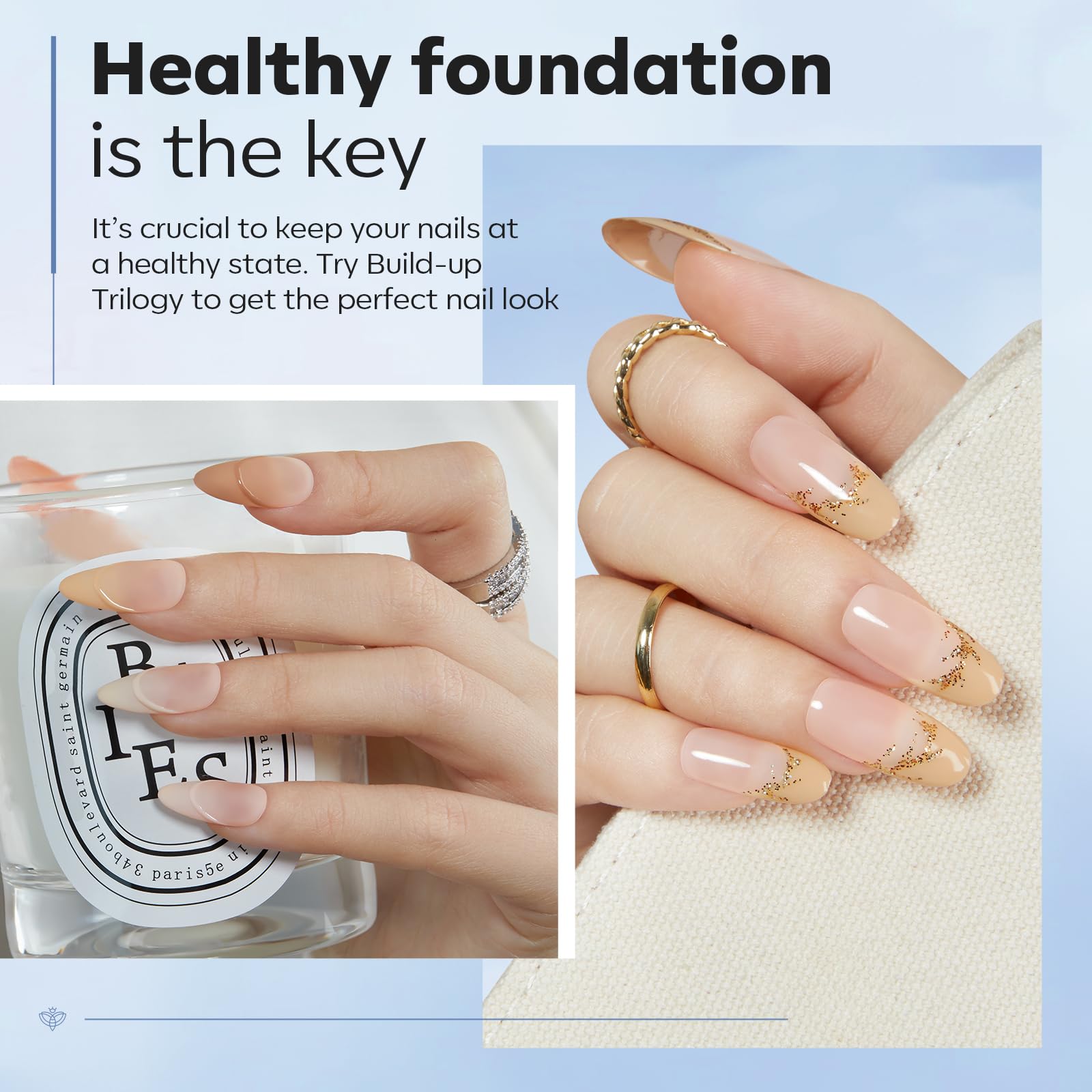 modelones Nail Thickening Solution, Dehydrator and Primer & Builder Nail Gel, 3Pcs Prep Dehydrate & Bond Primer Clear Gel Builder Polish Base Coat for Strengthener Apex Building, LED Lamp Cured 10ml - Image 3