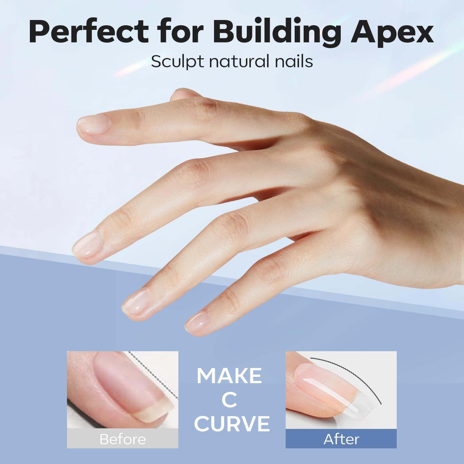 modelones Nail Thickening Solution, Dehydrator and Primer & Builder Nail Gel, 3Pcs Prep Dehydrate & Bond Primer Clear Gel Builder Polish Base Coat for Strengthener Apex Building, LED Lamp Cured 10ml - Image 5