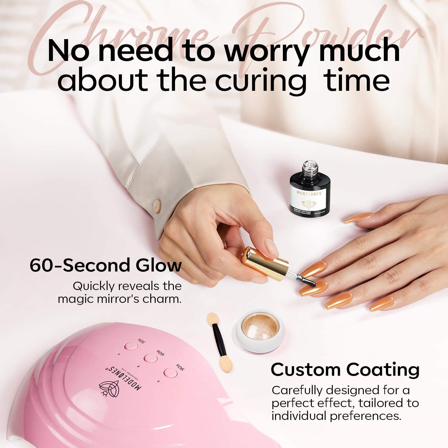 modelones No Wipe Gel Top Coat and Mini U V Nail Lamp - Image 5