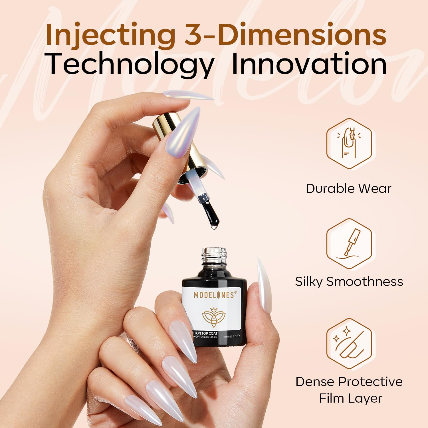 modelones No Wipe Gel Top Coat and Mini U V Nail Lamp - Image 6