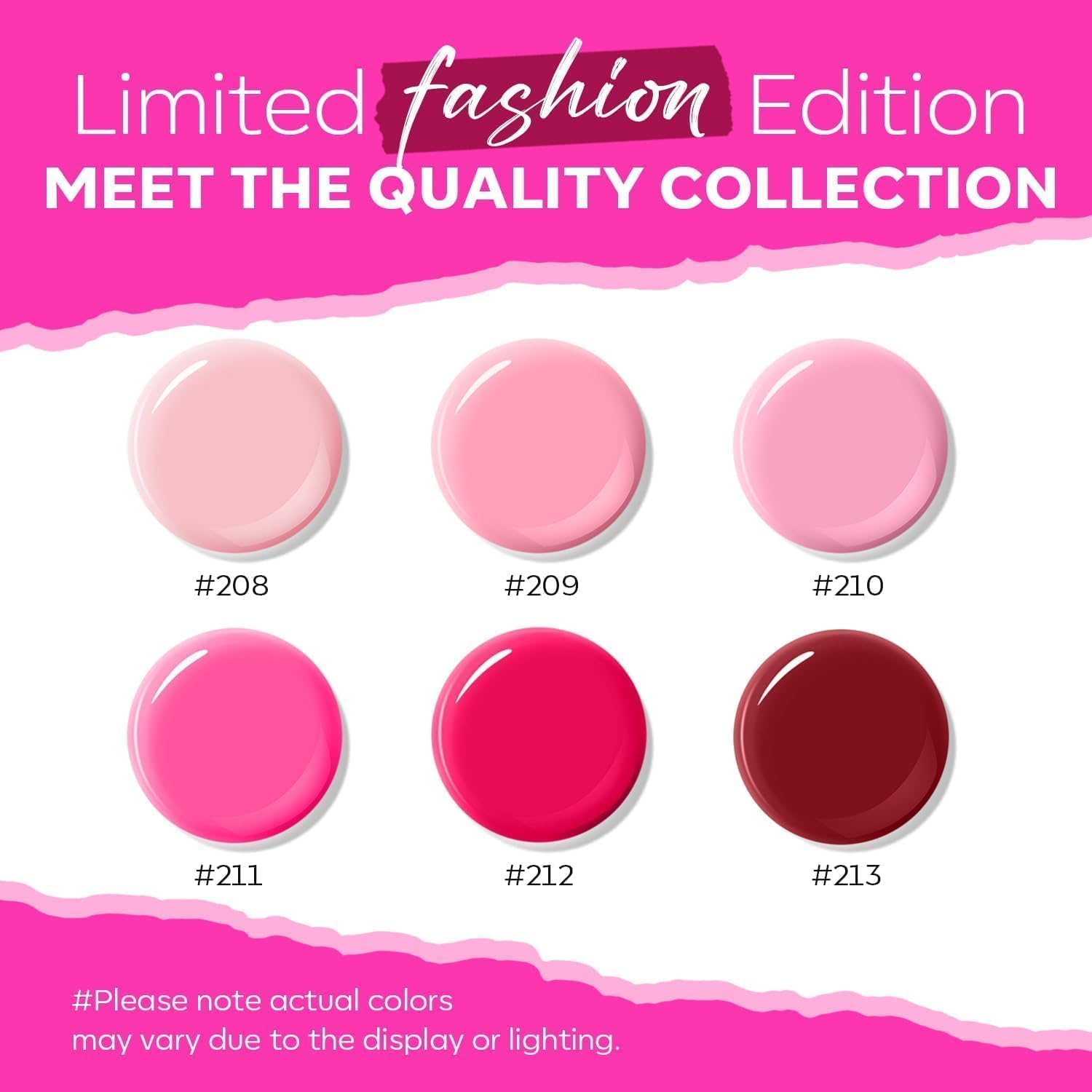 modelones Pink Nail Polish 6 Colors Hot Pink Tones Neon Shades Magenta Light Soft to Dark 2025 Spring Summer Nail Art Design for Women Girl Nail Lovers Valentine's Day Gift Salon DIY Manicure Kit - Image 4