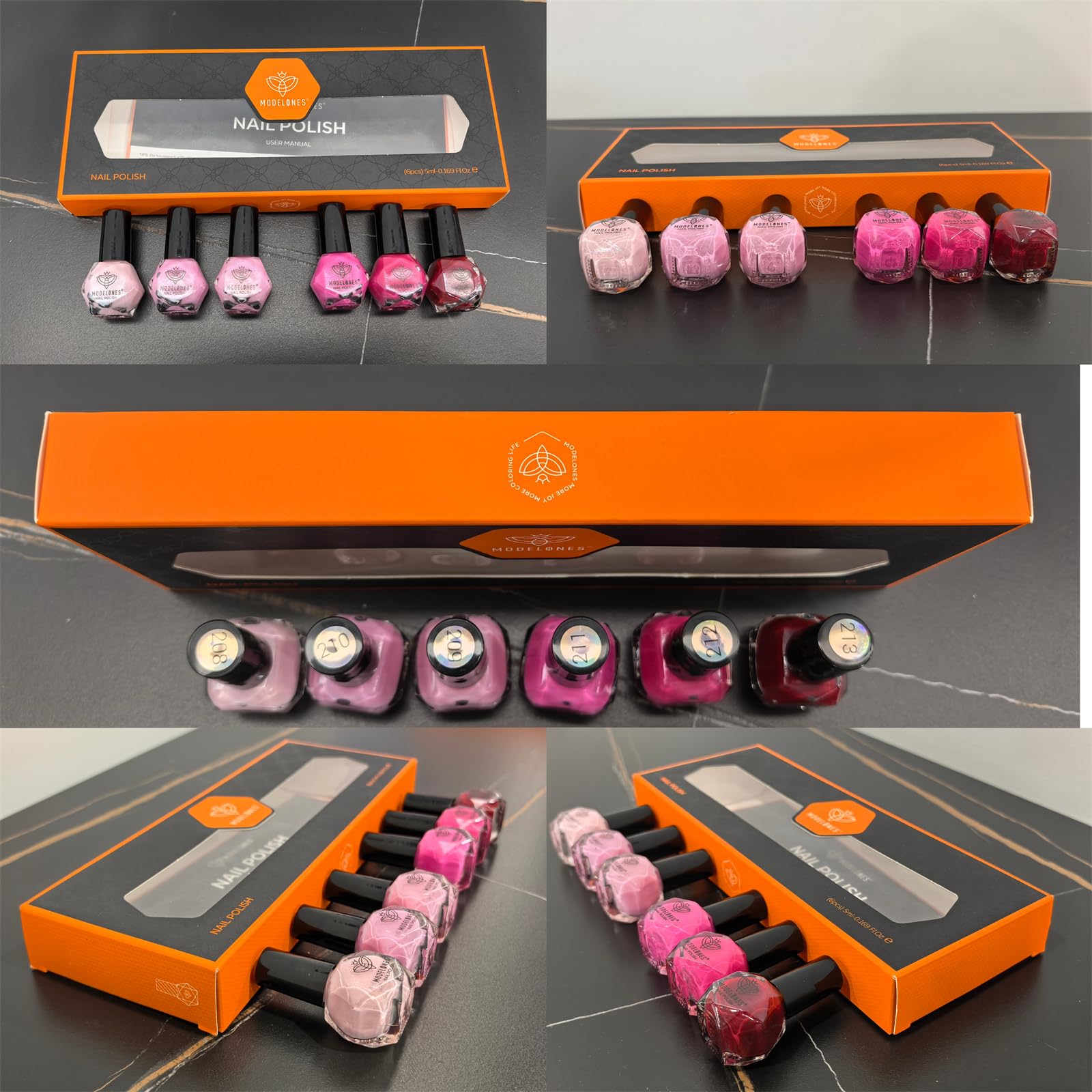 modelones Pink Nail Polish 6 Colors Hot Pink Tones Neon Shades Magenta Light Soft to Dark 2025 Spring Summer Nail Art Design for Women Girl Nail Lovers Valentine's Day Gift Salon DIY Manicure Kit - Image 8