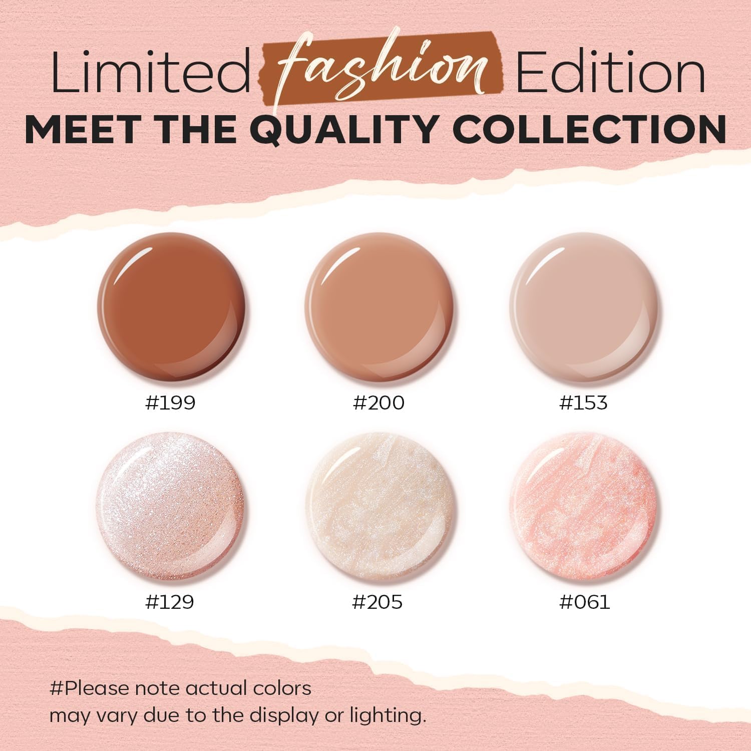 modelones Pink Nail Polish Set 6 Colors, Brown Glitter Quick Dry Mini Nail Lacquer Kit DIY Nail Art Manicure Gift for Women Girls - Image 3