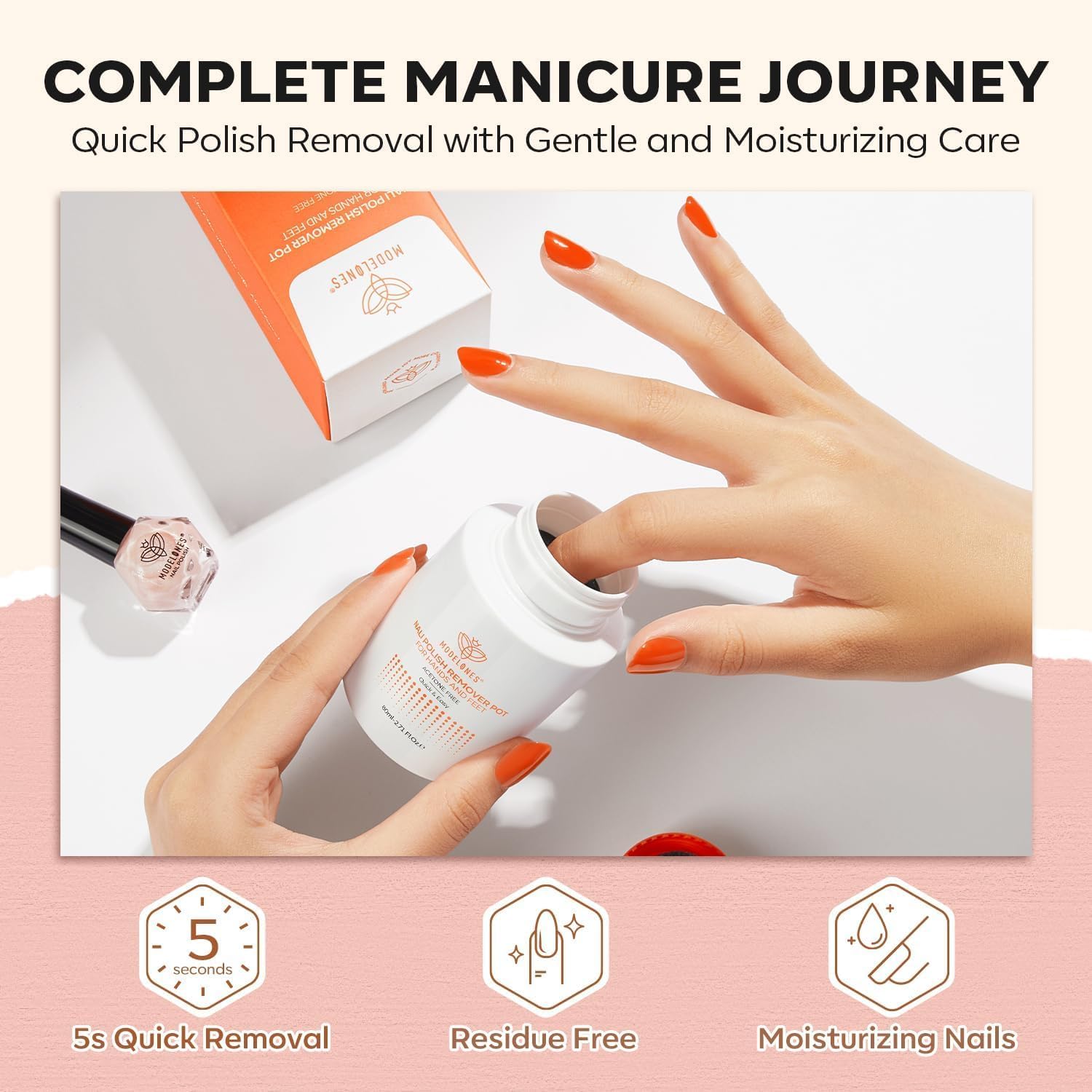 modelones Pink Nail Polish Set 6 Colors, Brown Glitter Quick Dry Mini Nail Lacquer Kit DIY Nail Art Manicure Gift for Women Girls - Image 7