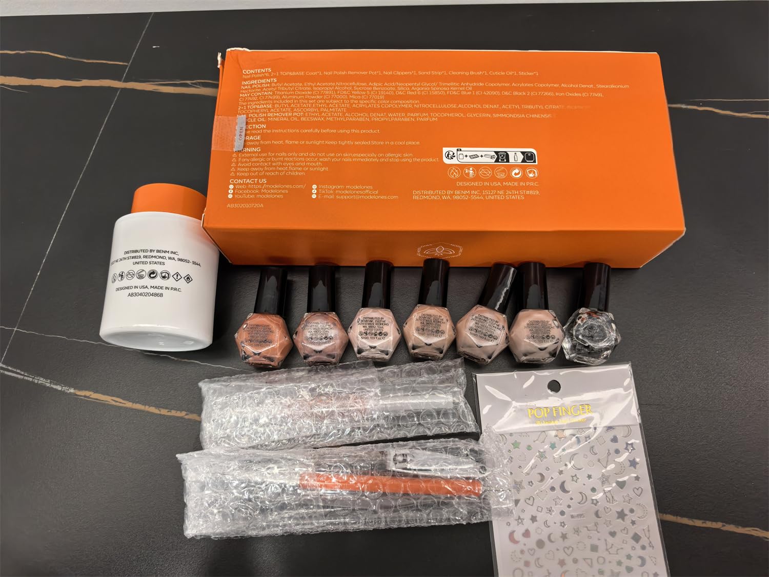 modelones Pink Nail Polish Set 6 Colors, Brown Glitter Quick Dry Mini Nail Lacquer Kit DIY Nail Art Manicure Gift for Women Girls - Image 8