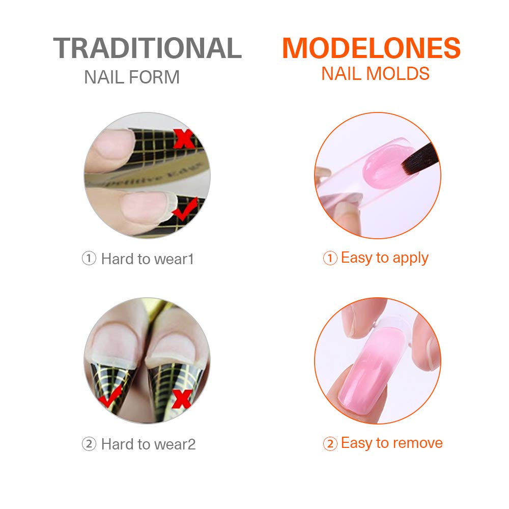 MODELONES Poly Extension Gel Dual Nail Form 120pcs Coffin Nails Clear Ballerina Nail Tips Full Cover - Image 6